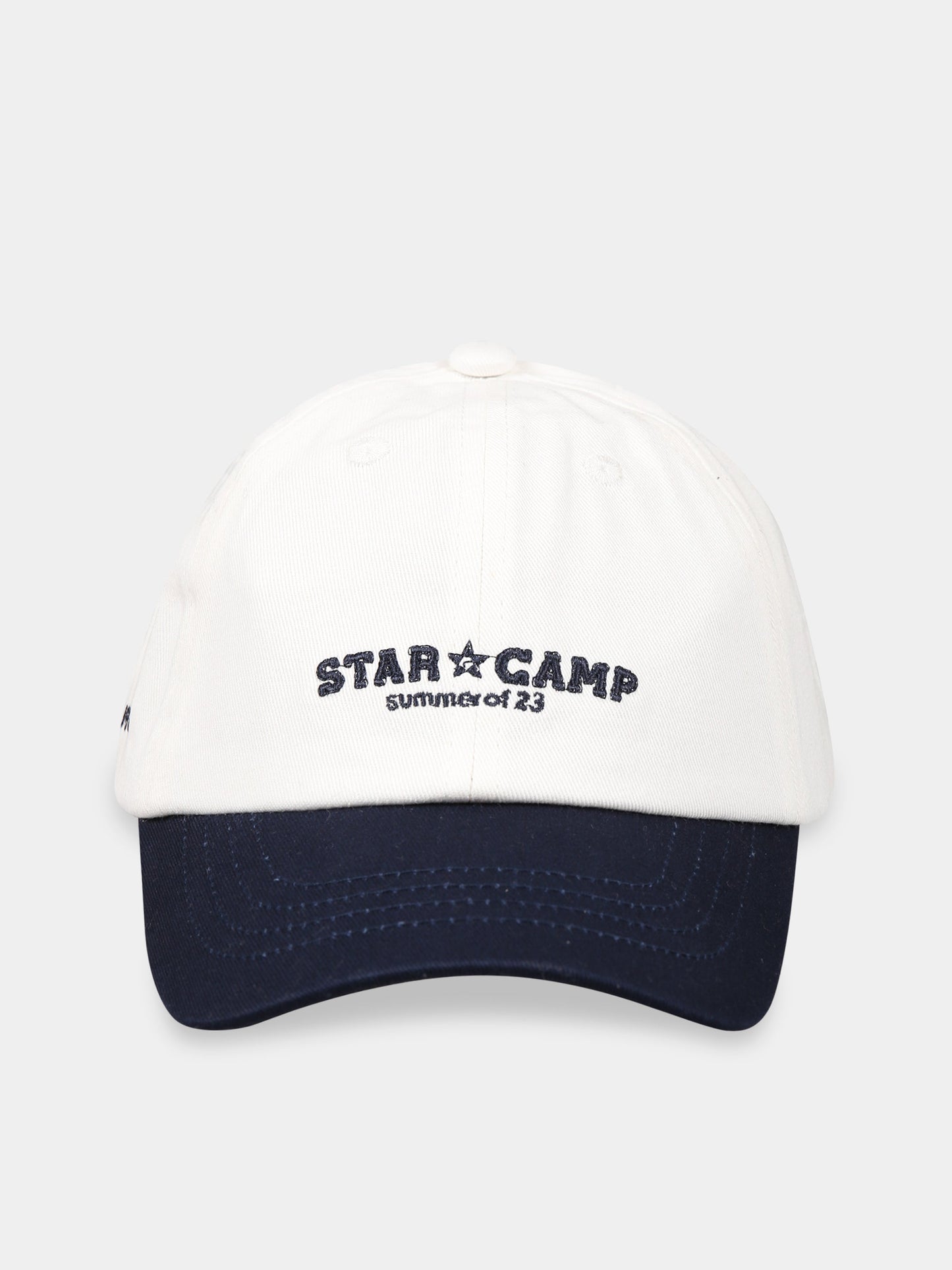 Cappello bianco per bambini con scritta  Star camp  e logo blu,Raquette,TCAP 001 79