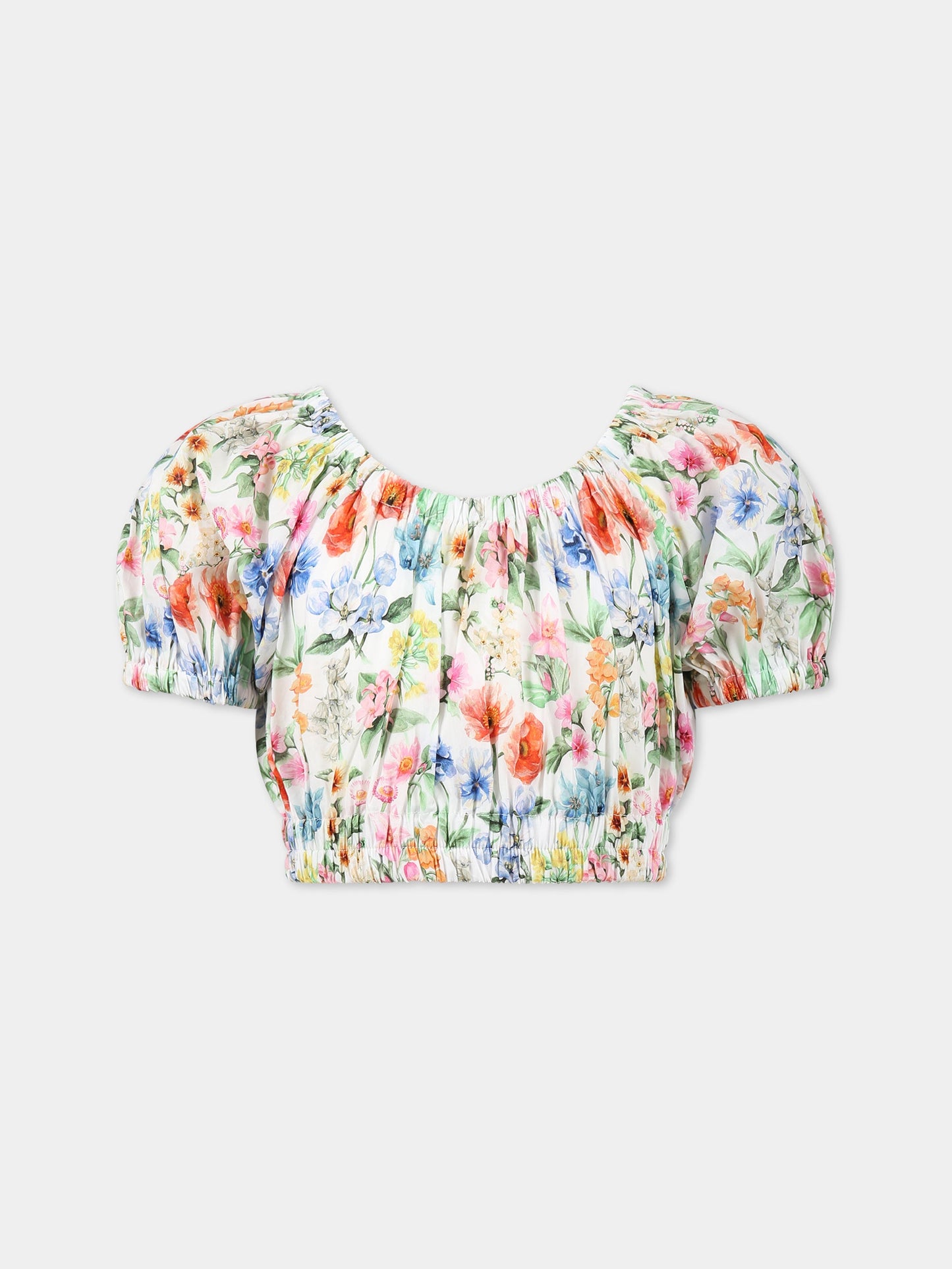 T-shirt multicolor per bambina con stampa floreale,Paade Mode,232111419