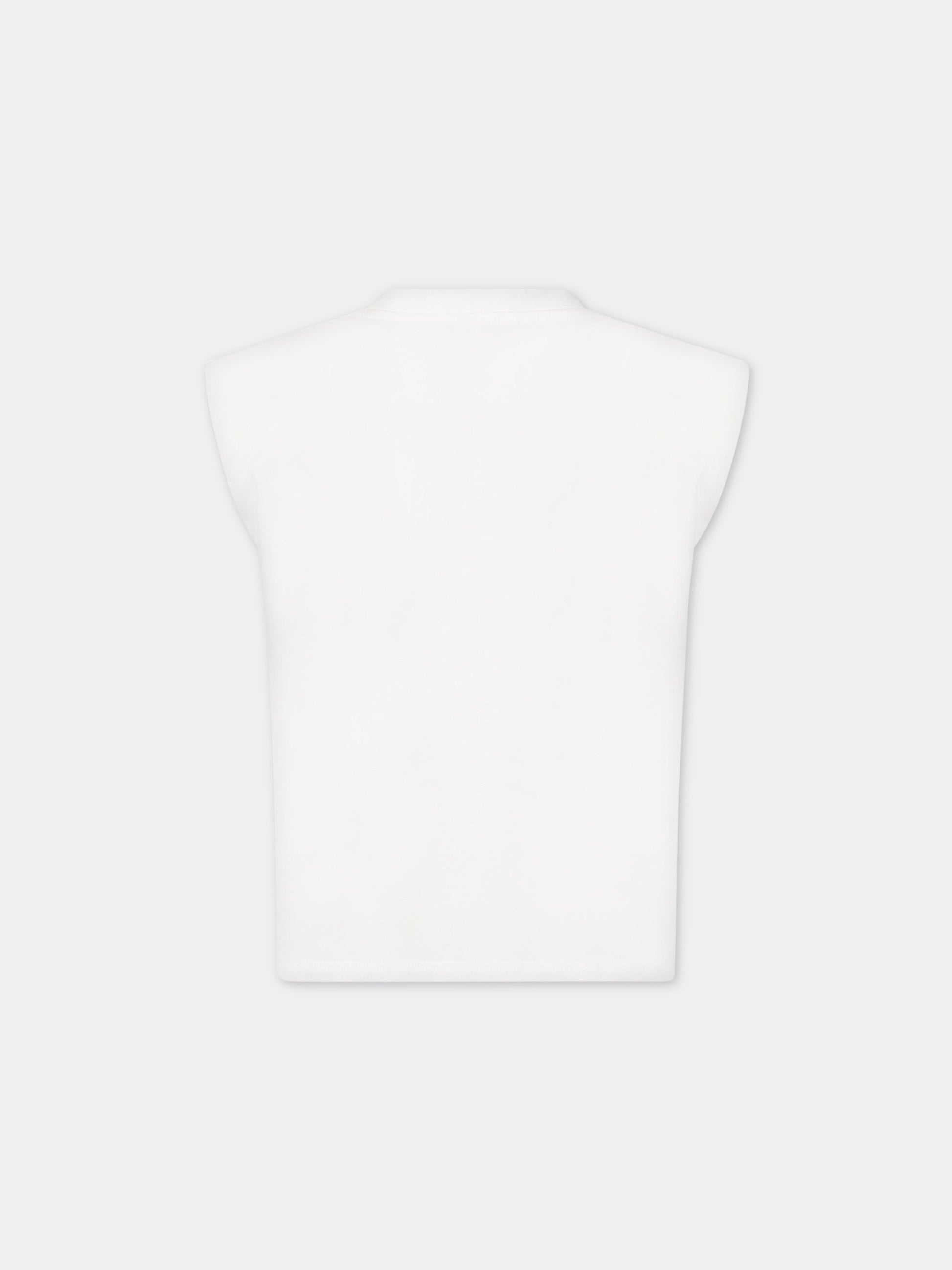 T-shirt bianca per bambina con logo,Blumarine Baby,IA3062J5003 Q9305