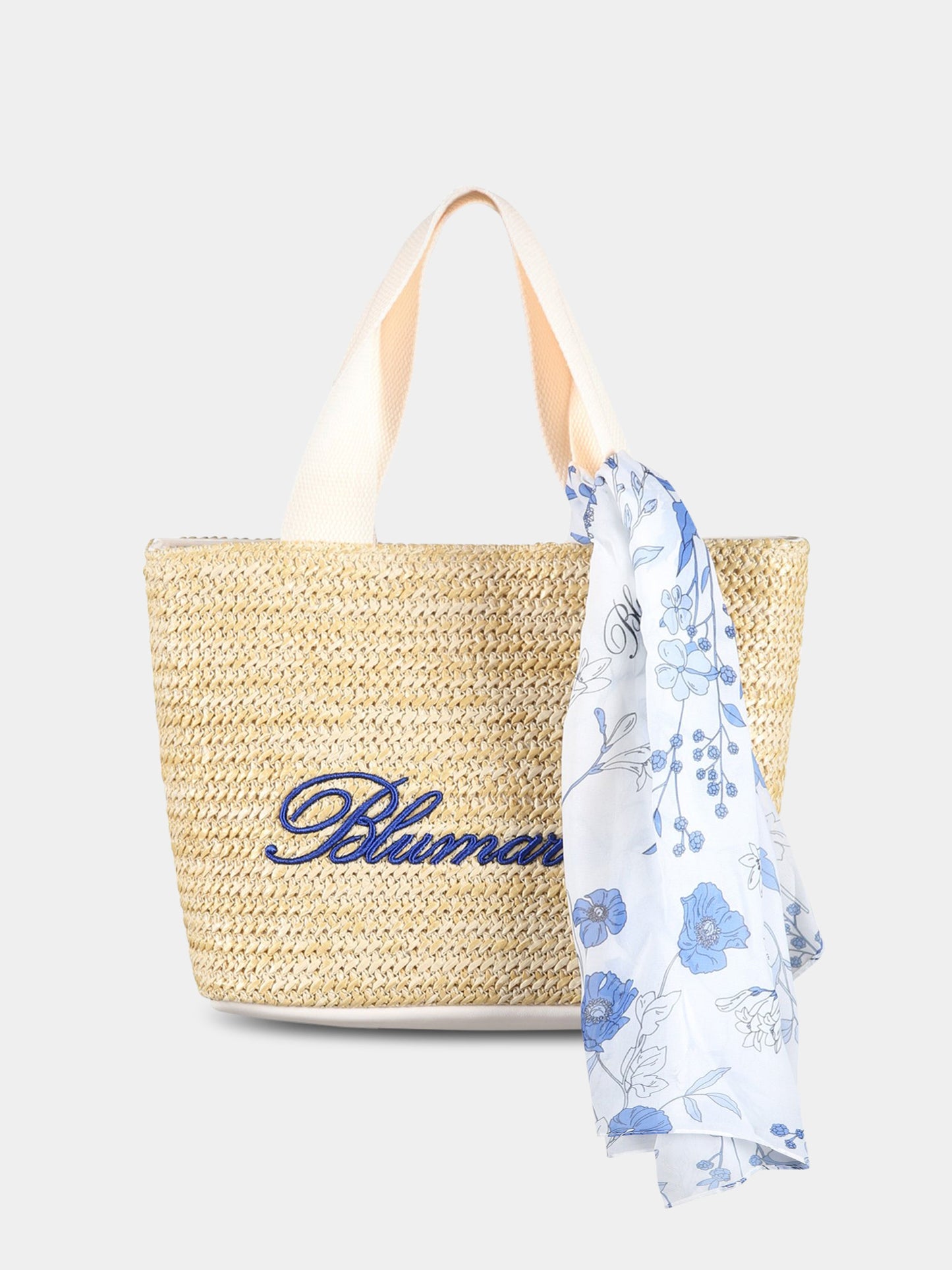 Borsa beige per bambina con logo blu,Blumarine Baby,IA3080T0300 C3268