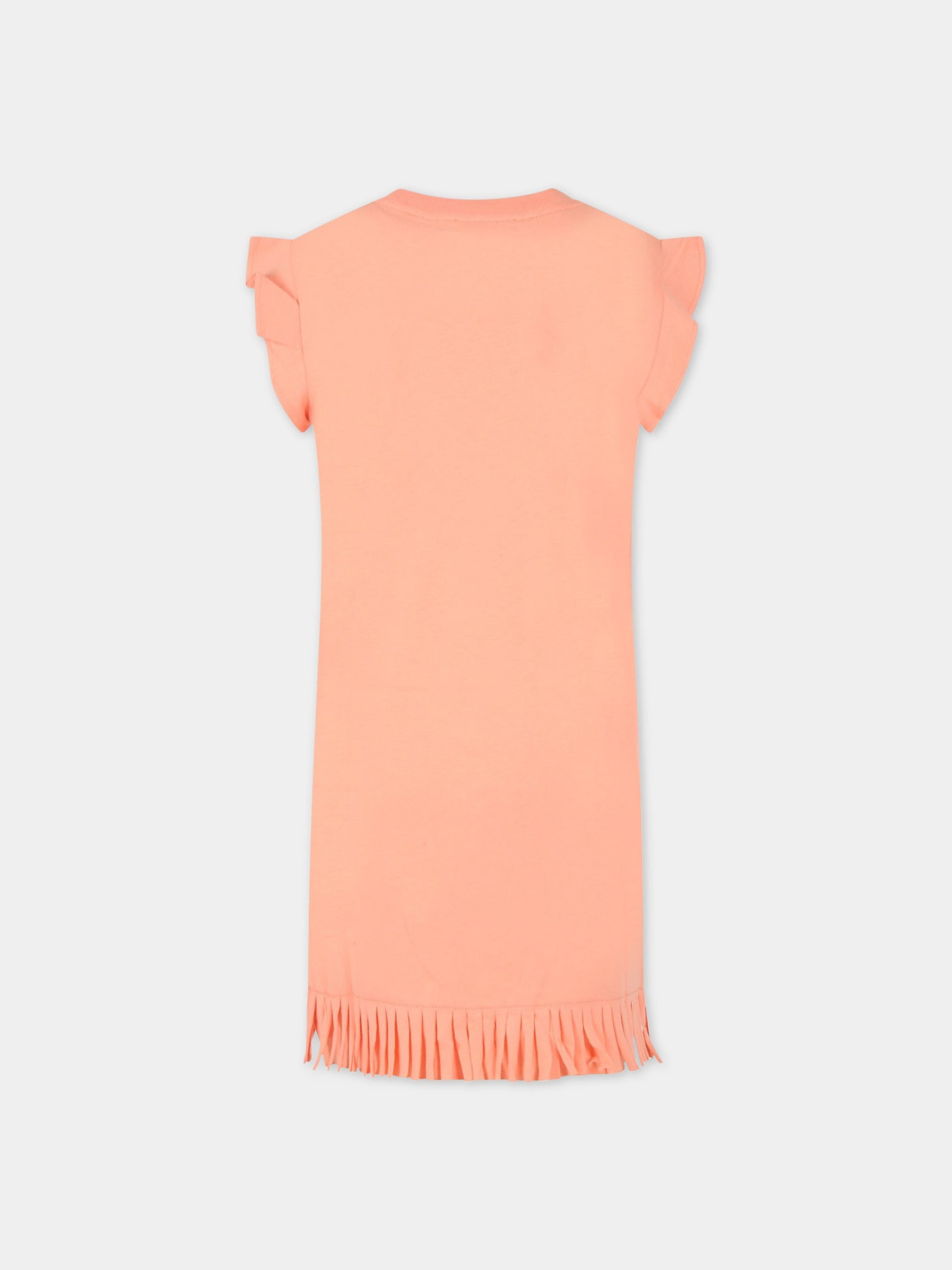 Vestito arancione per bambina con logo,Chloé Kids,C12907 43C