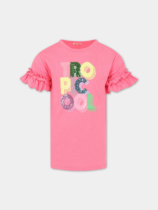 Vestito rosa per bambina con pailletes,Billieblush,U12813 47A