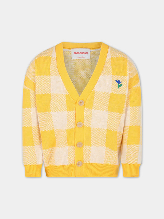 Cardigan multicolor per bambino con fiore ricamato,Bobo Choses,123AC135