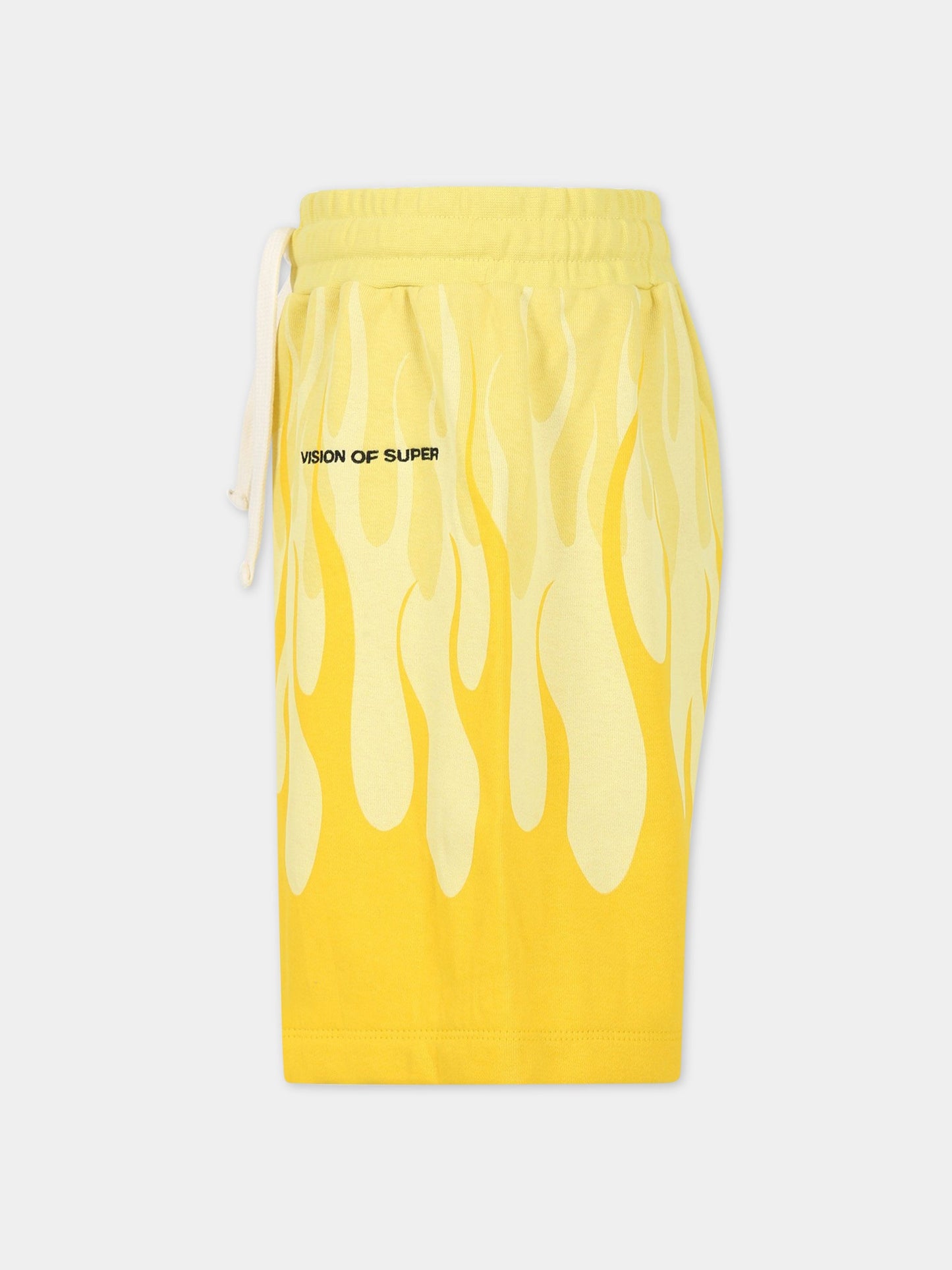 Short casual giallo per bambino con logo,Vision Of Super,BFV3103J GIALLO