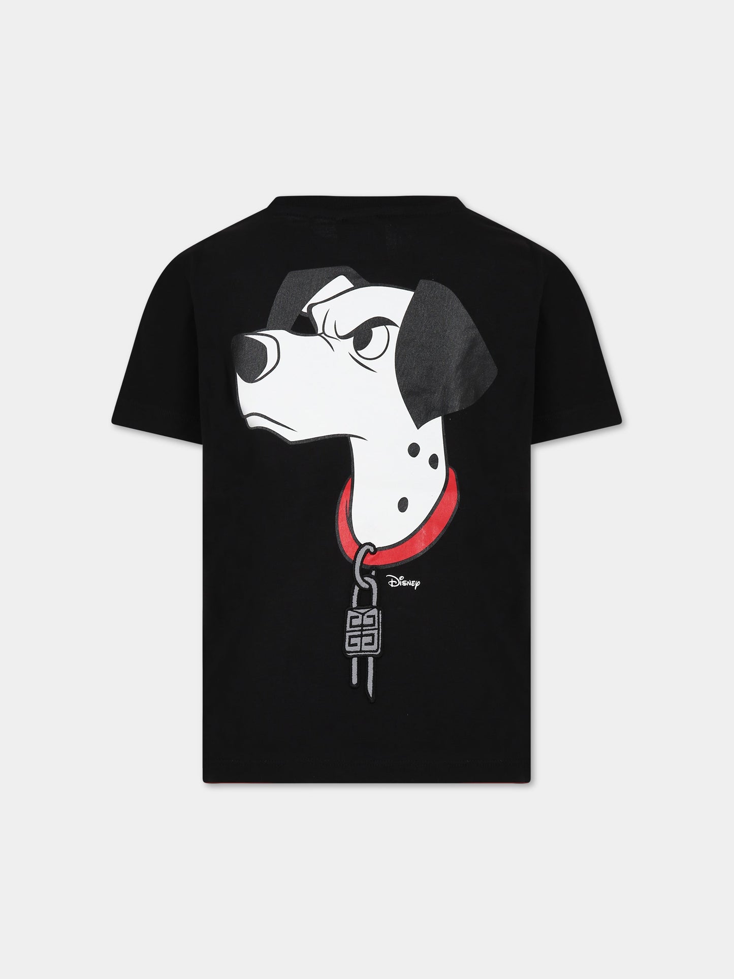 T-shirt nera per bambini con stampa la carica dei 101 e logo,Givenchy Kids,H25443 09B