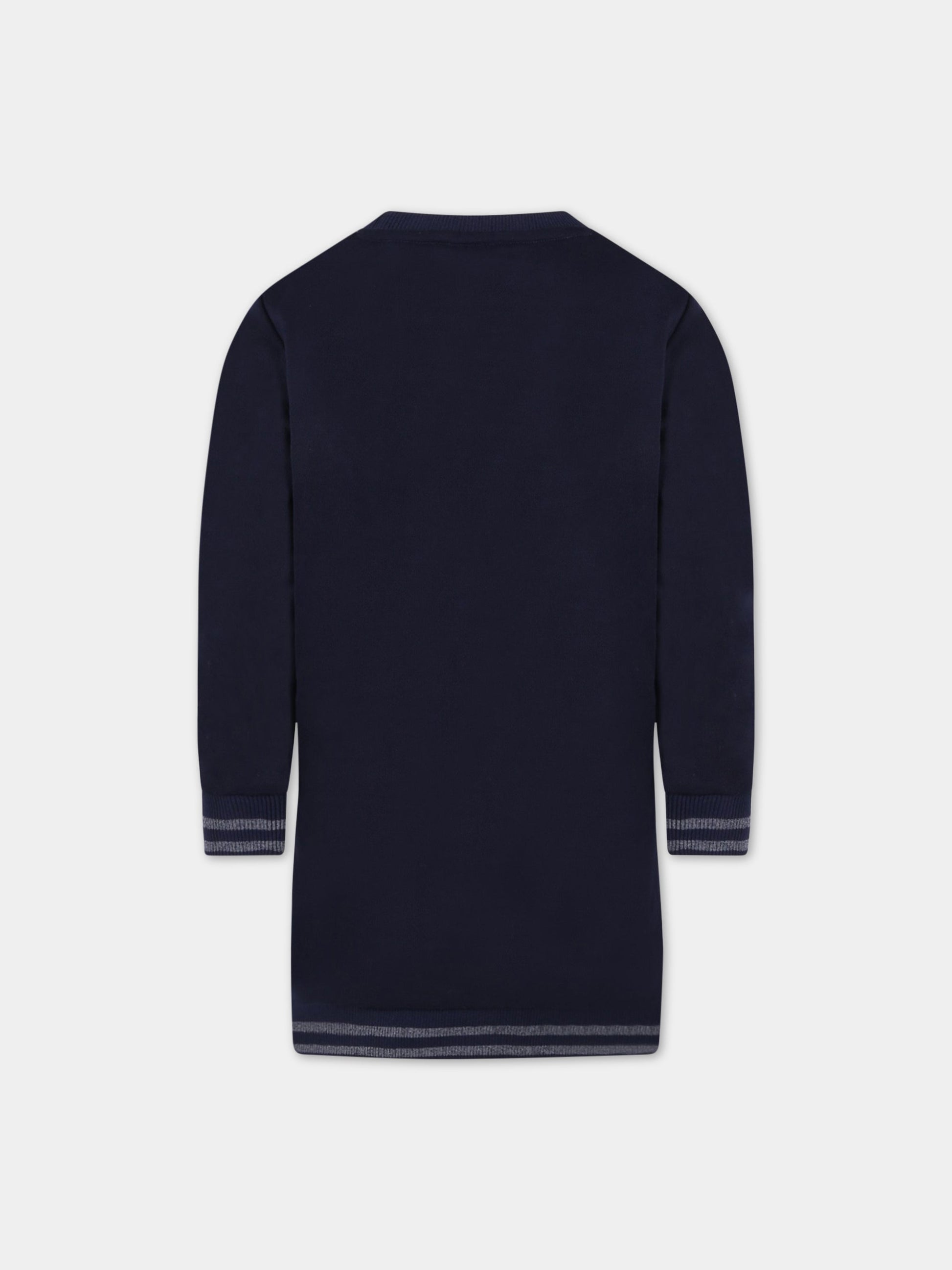 Vestito blu per bambina con scritta,Billieblush,U12673 85T