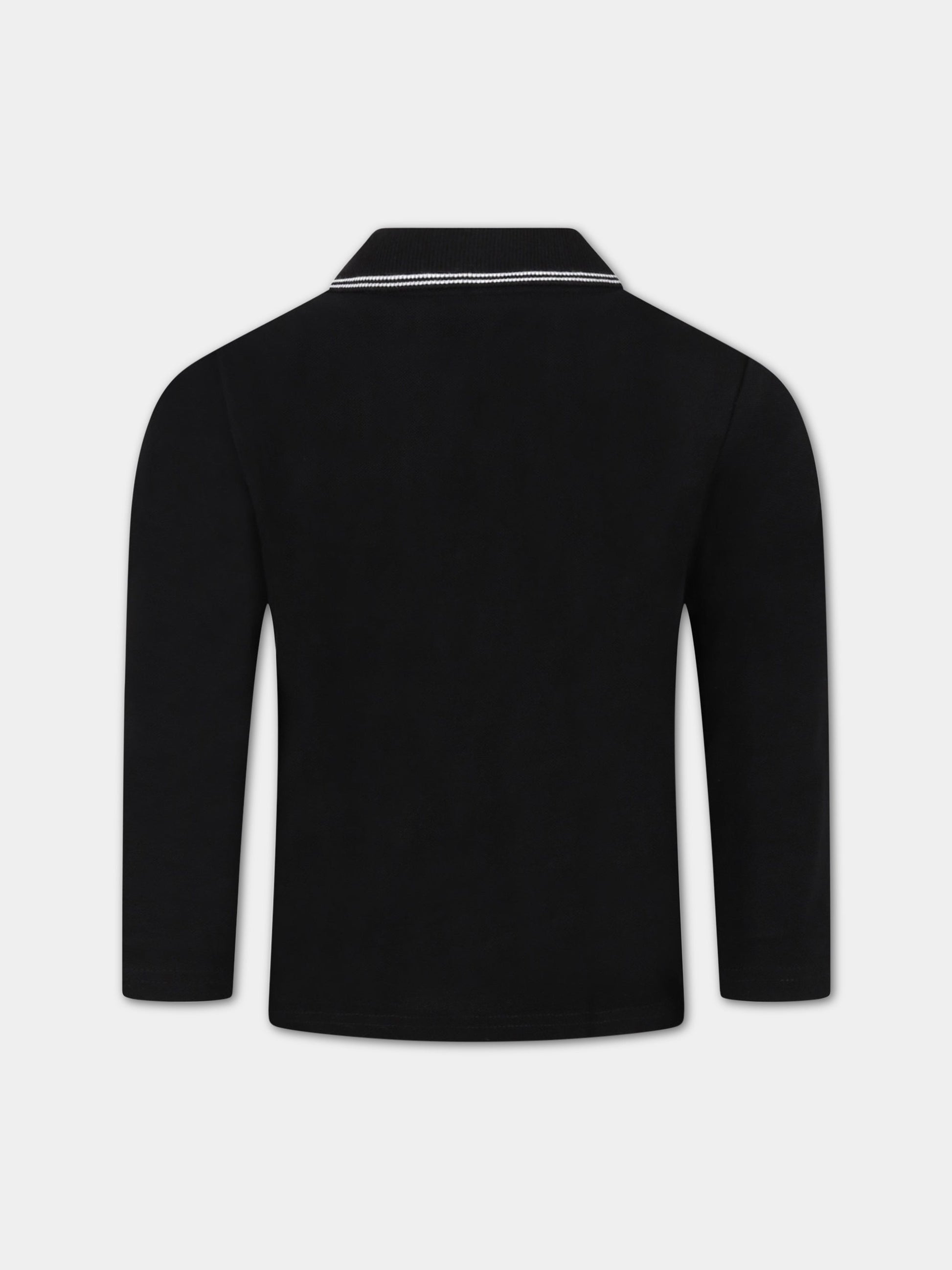 Polo nera per bambino con logo,Hugo Boss,J25L79 09B