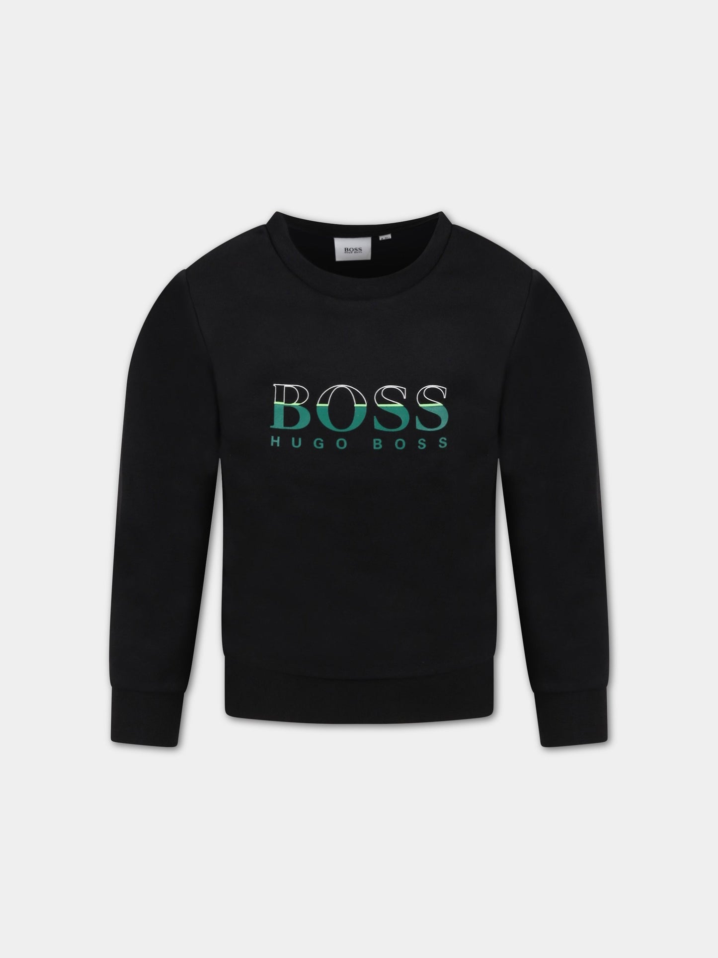 Felpa nera per bambino con logo,Hugo Boss,J25L96 09B