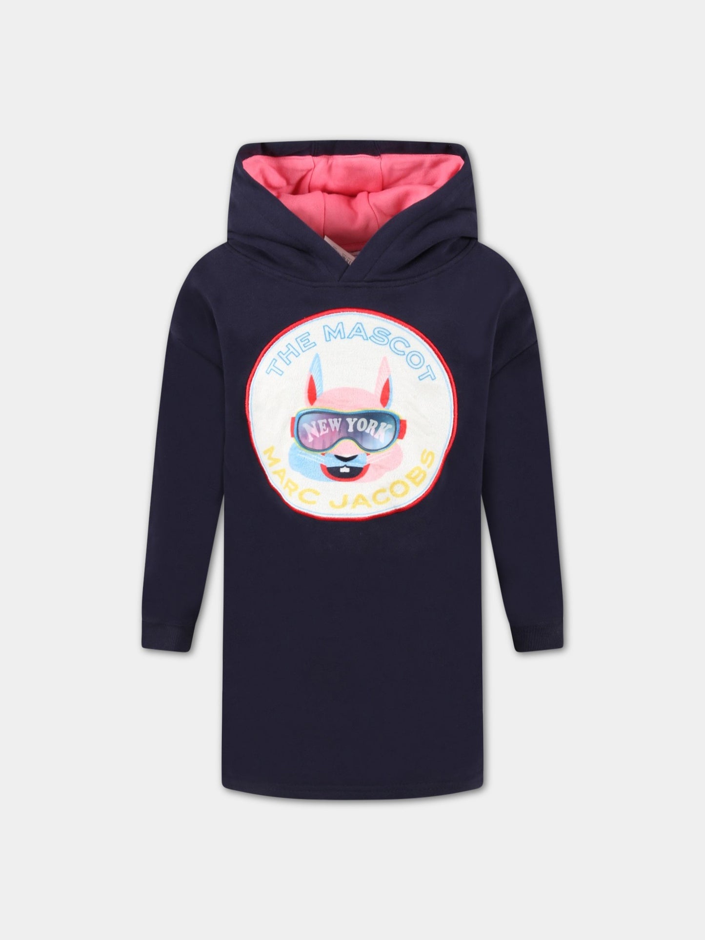 Vestito blu per bambina con coniglio,Little Marc Jacobs,W12381 84E