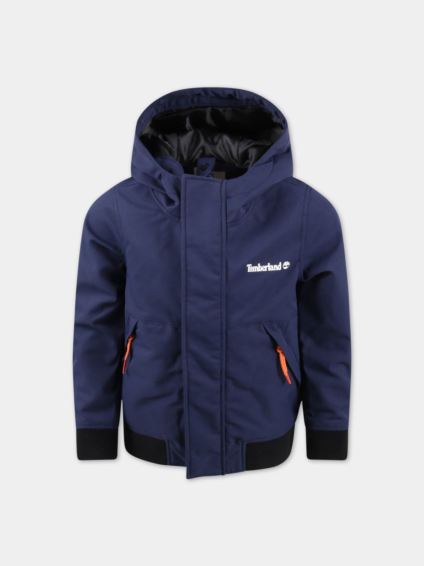 Giacca blu a vento per bambino con logo,Timberland,T26545 85T