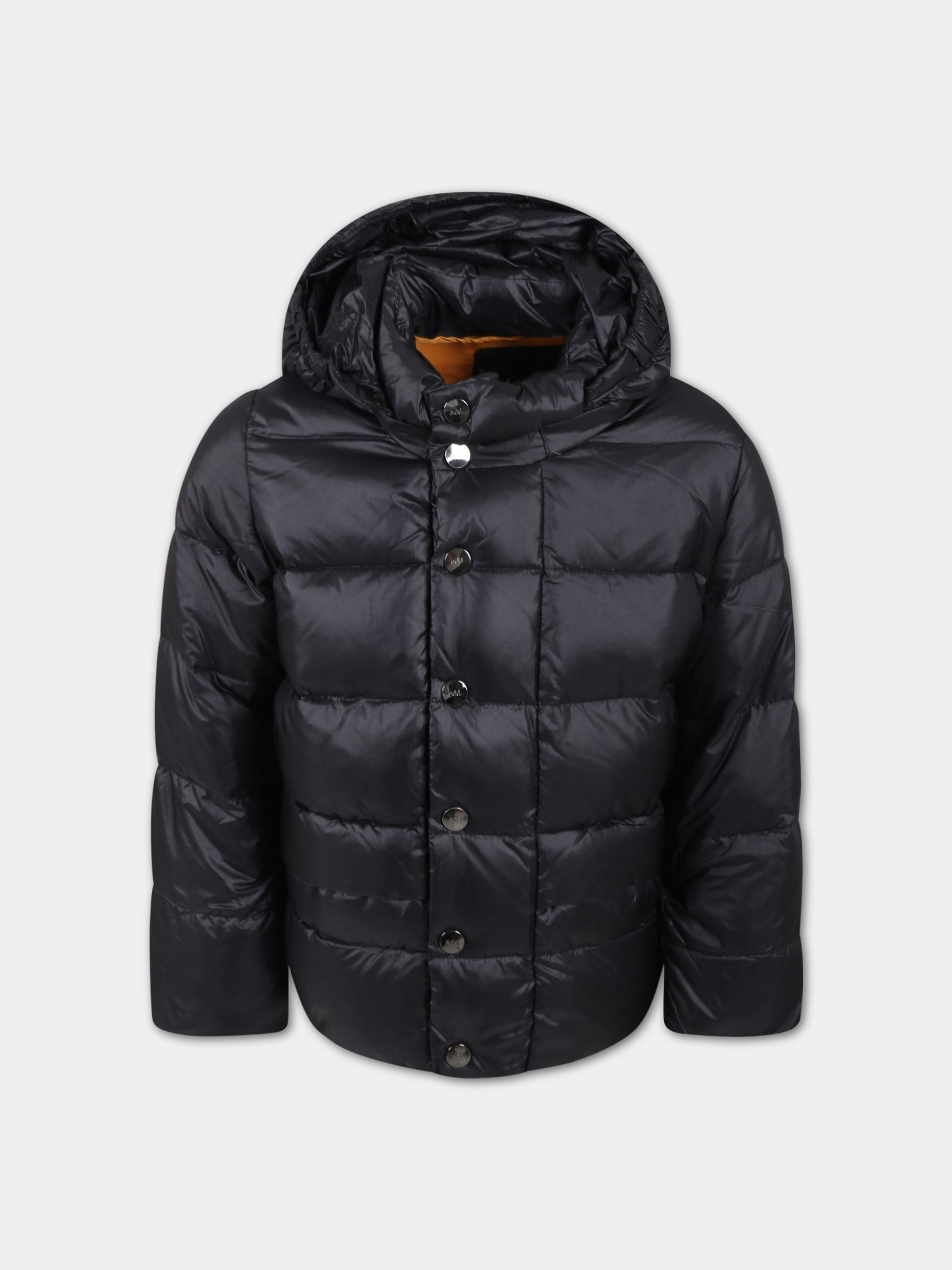 Piumino blu per bambino con logo,Add,ADMGB002 YA278 N010