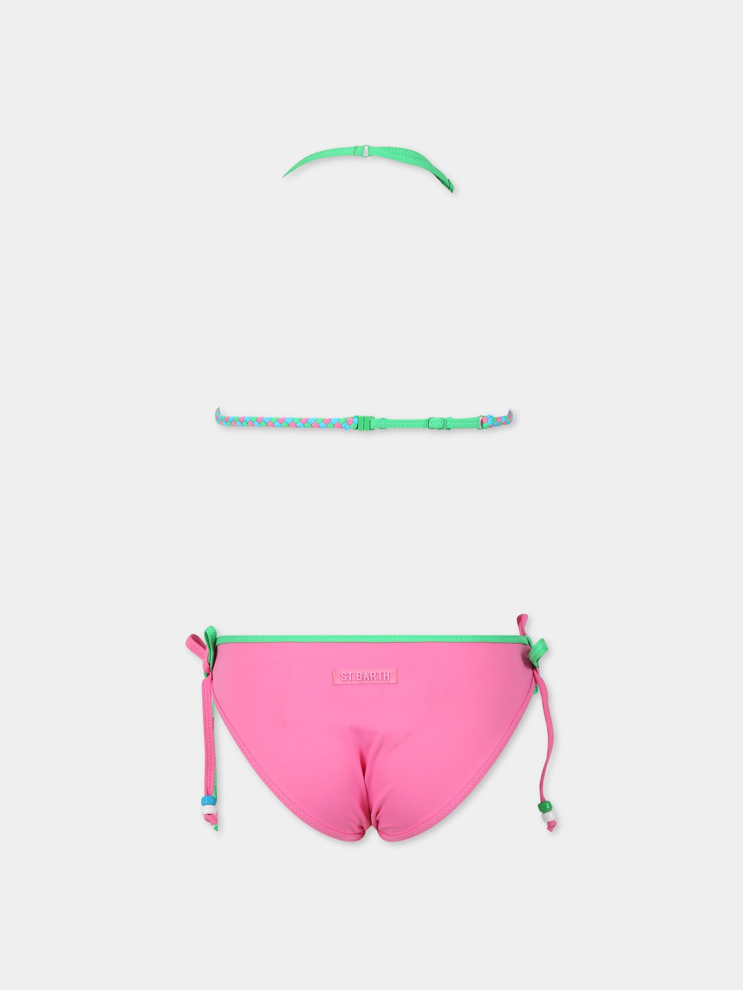 Bikini multicolor per bambina con charm e logo,Mc2 Saint Barth,HOLLY STRING 322357 CHARMS