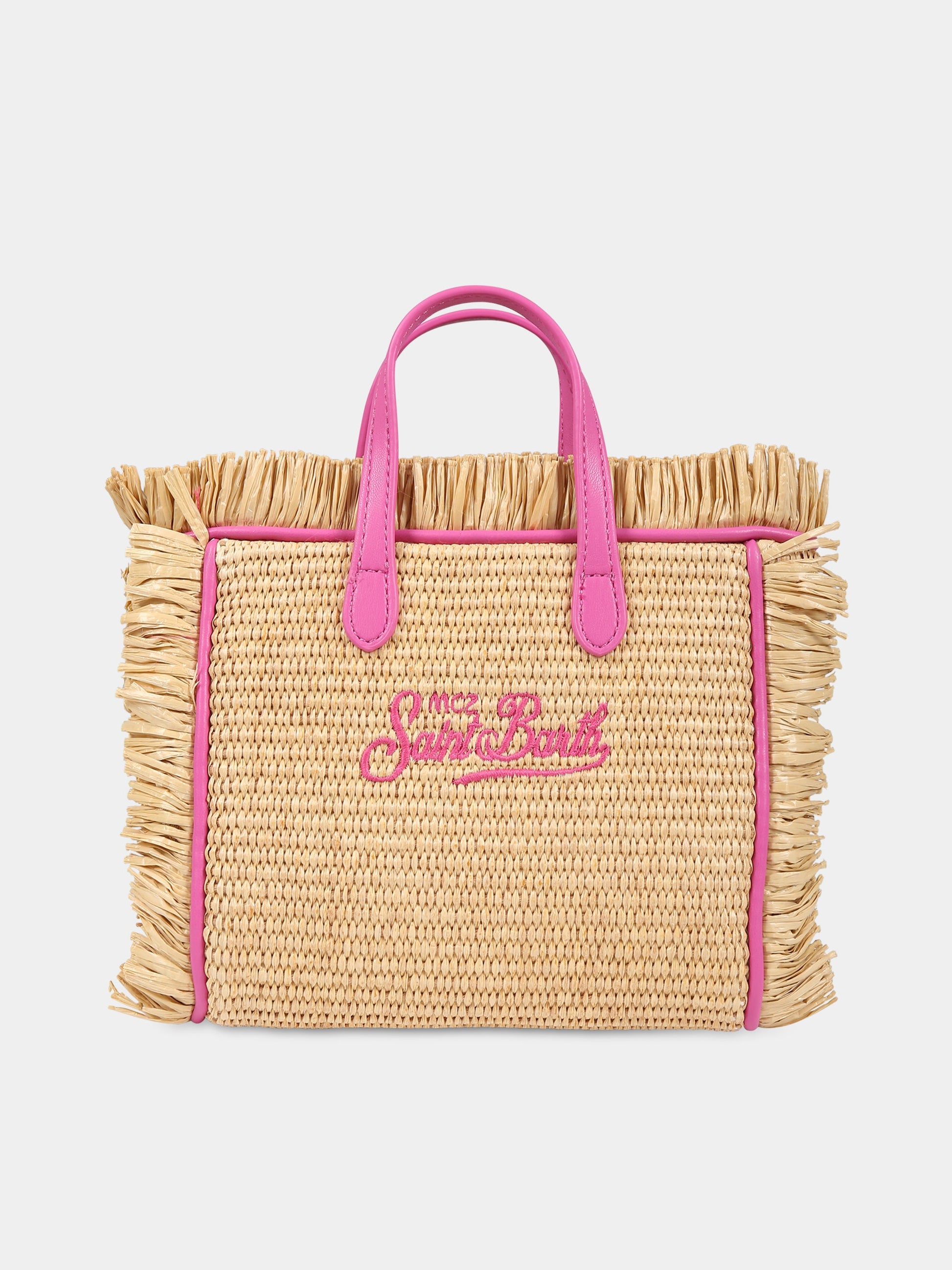 Borsa beige per bambina con logo,Mc2 Saint Barth,VANITY MINI STRAW 1121 EMB