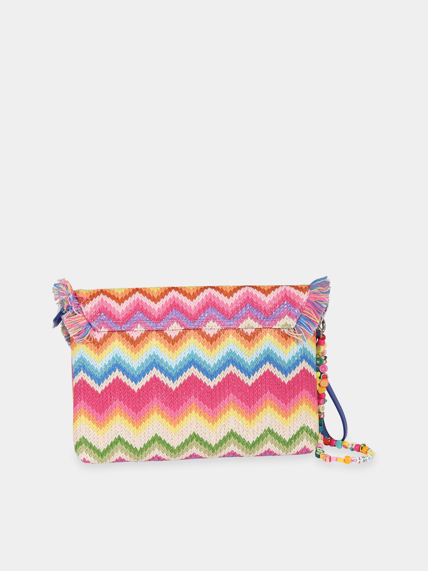 Pochette multicolor per bambina con logo,Mc2 Saint Barth,STRAW HANDBAG V MULTIC 77 EMB