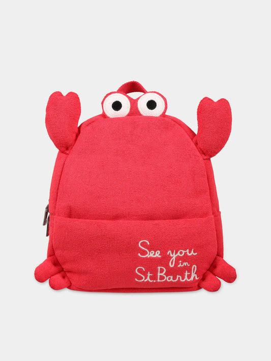 Zaino rosso per bambina con logo,Mc2 Saint Barth,PILLOW TERRY BAG CRAB 41