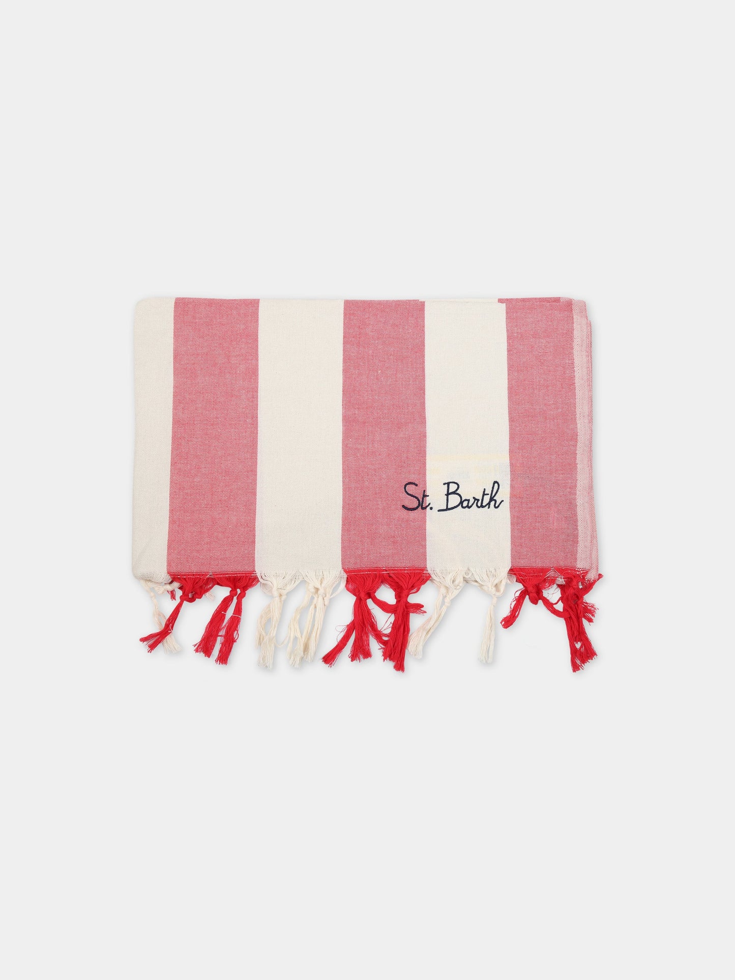 Telo-mare multicolor per bambini con logo blu,Mc2 Saint Barth,FOUTAS LIGHT N VERTICAL BIGLIG 0141