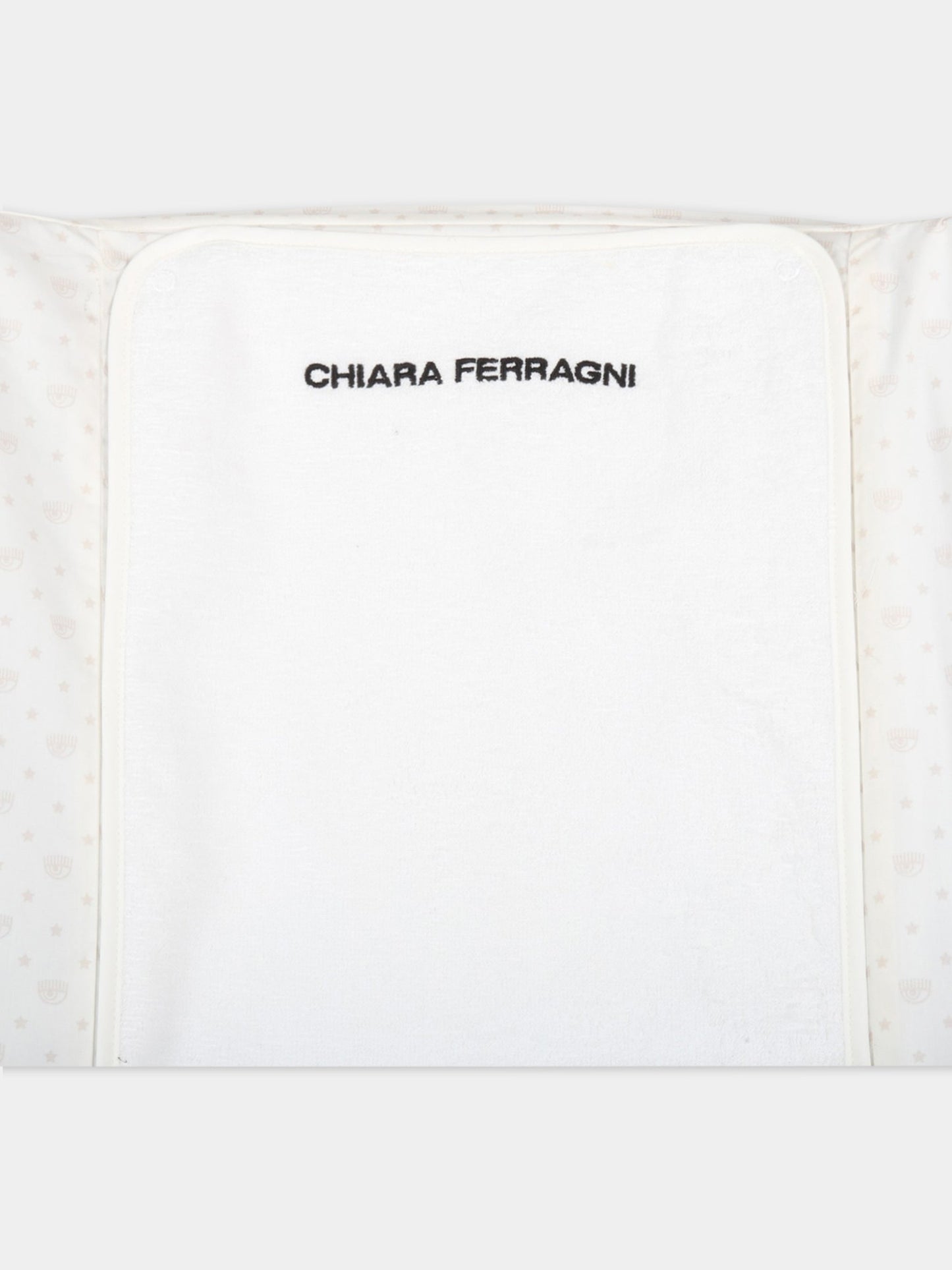 Coprifasciatoio avorio per neonati con occhiolino,Chiara Ferragni Homewear,CF051B