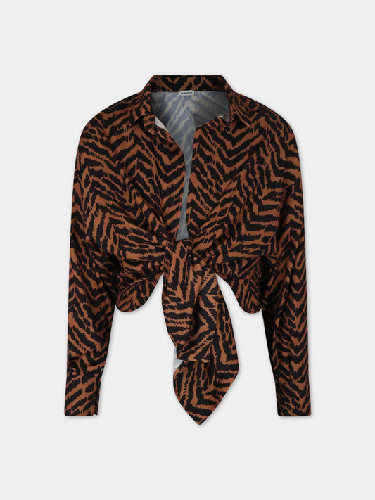 Camicia multicolor da donna con stampa tigrata,Matineè,DM4005 EVELYNE TIGRE