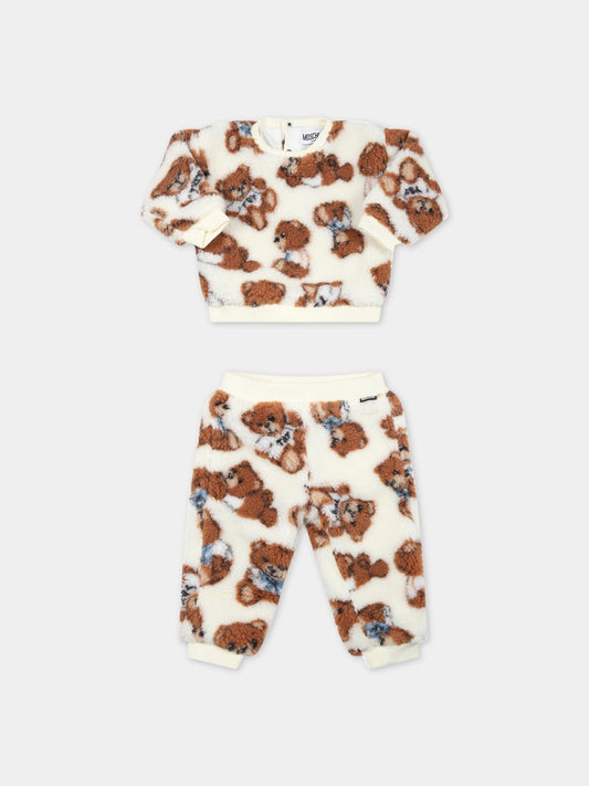 Tuta avorio per neonato con Teddy Bear,Moschino Kids,MUK03V LIB00 84231