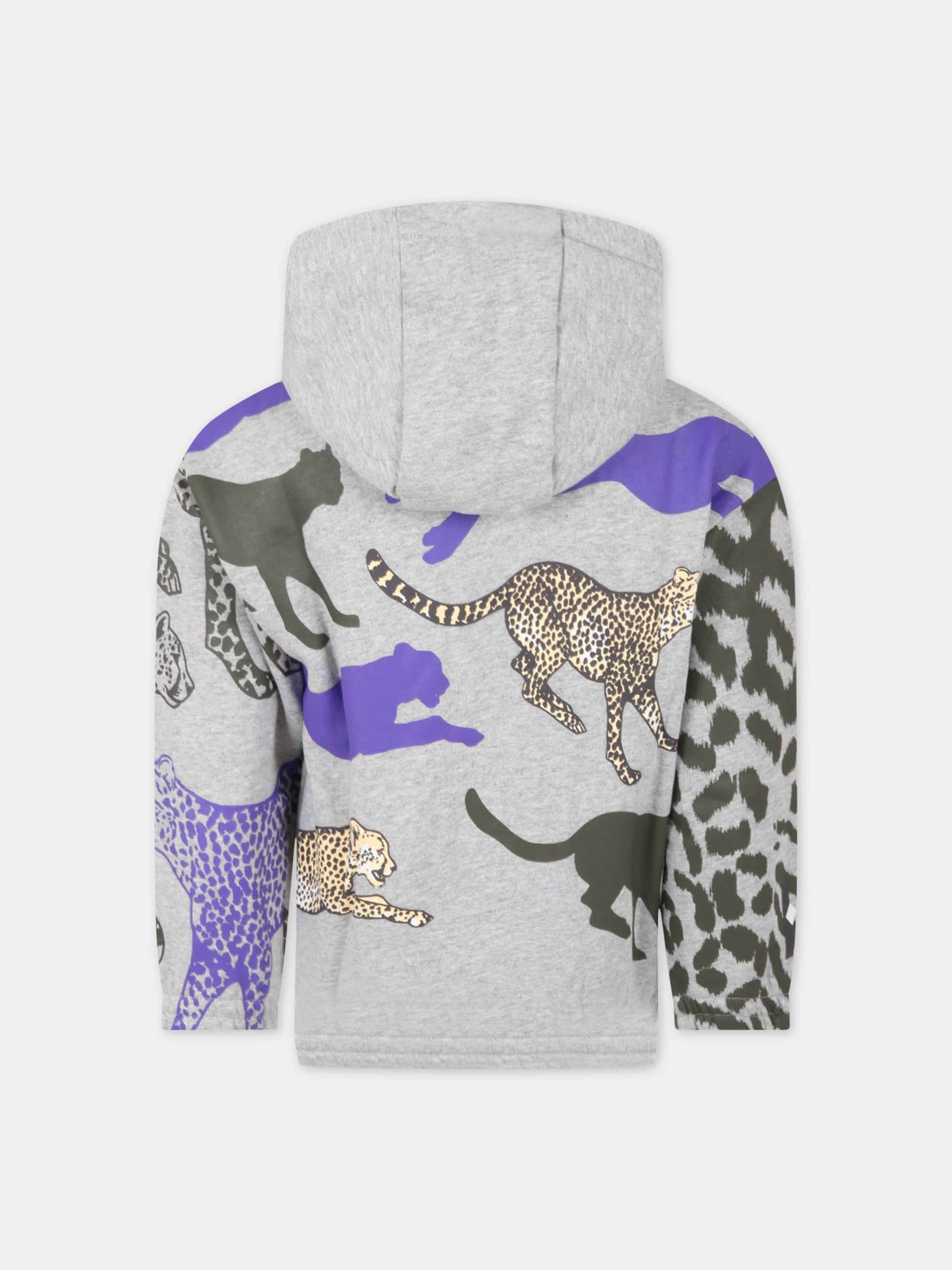 Felpa grigia per bambino con logo,Kenzo Kids,K25713 A41