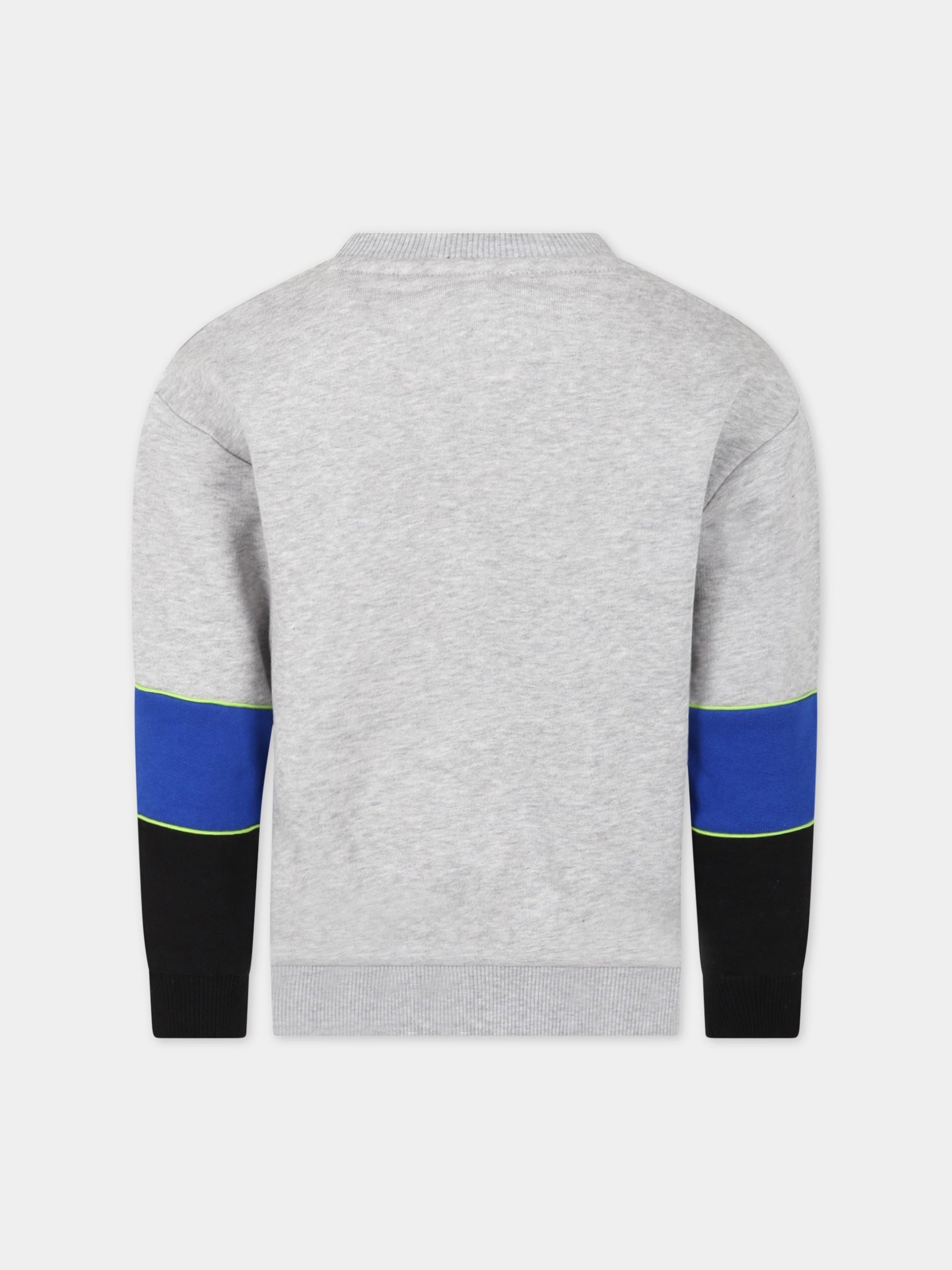 Felpa grigia per bambino con elefante,Kenzo Kids,K25735 A41