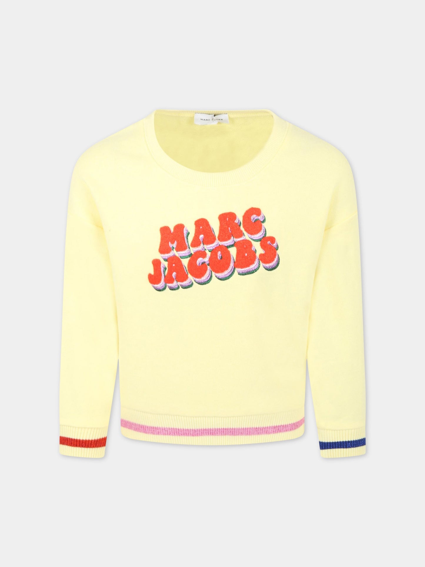 Felpa gialla per bambina con logo,Little Marc Jacobs,W15639 513