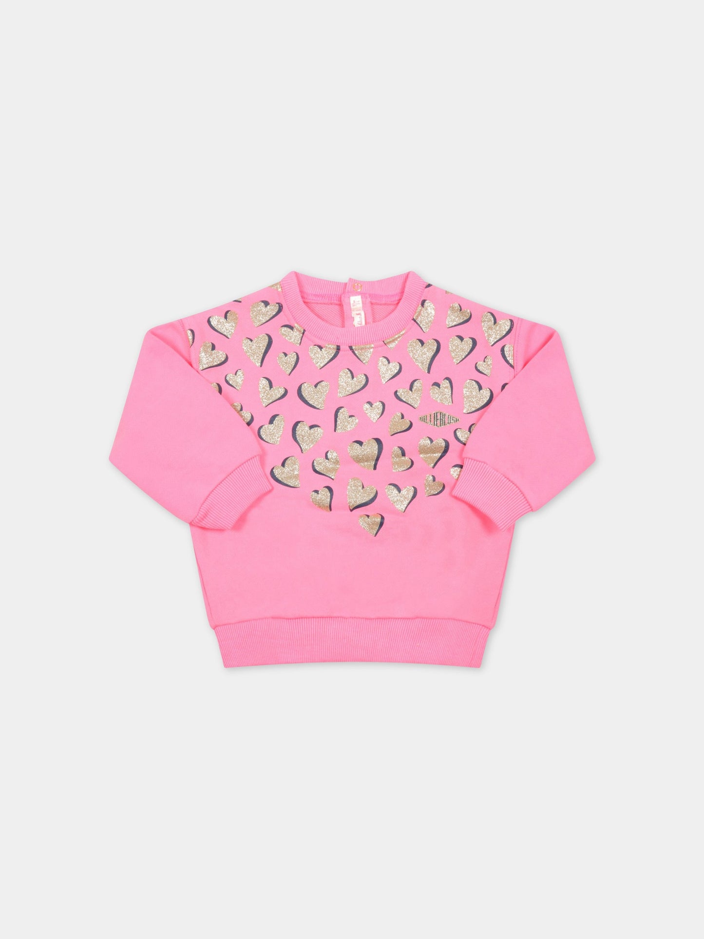 Felpa fucsia per neonata con cuori,Billieblush,U05381 473