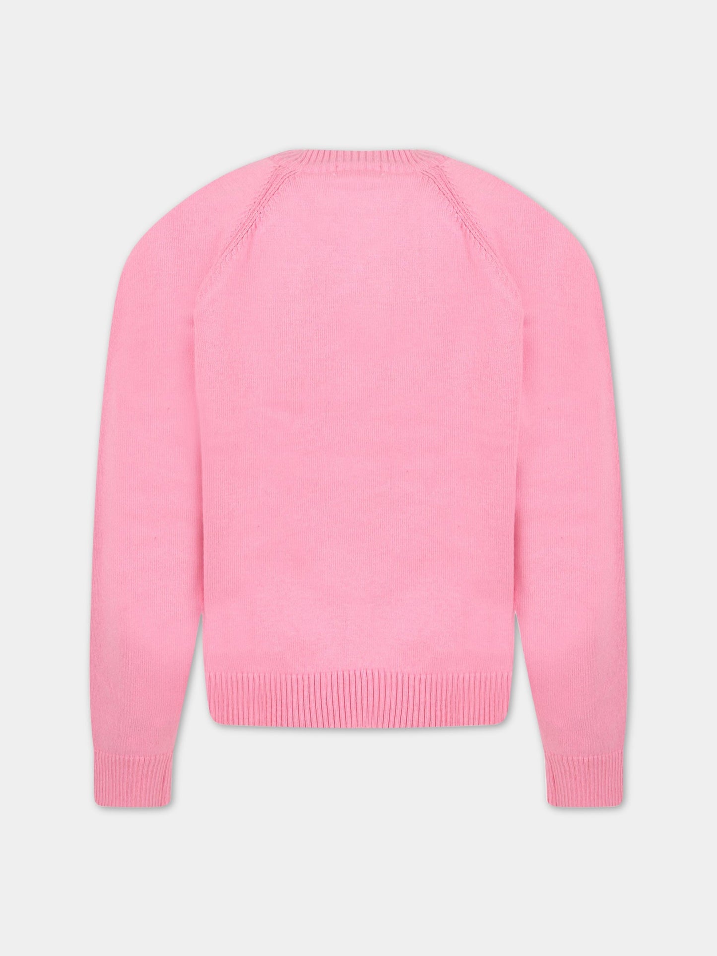 Maglione fucsia per bambina con logo,Billieblush,U15A19 44G