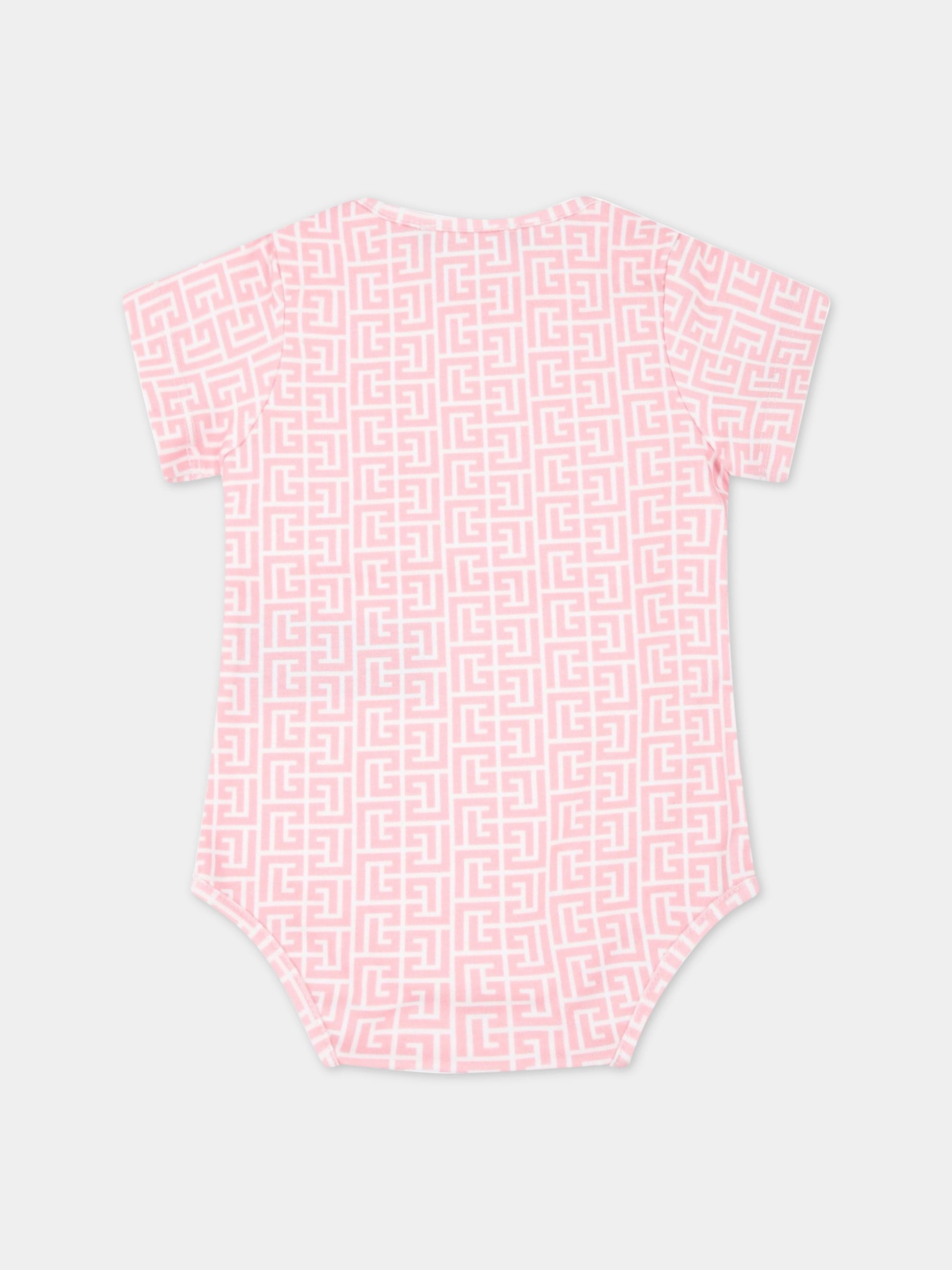 Set multicolor per neonata con logo rosa,Balmain Kids,6RB530 Z0209 100RS