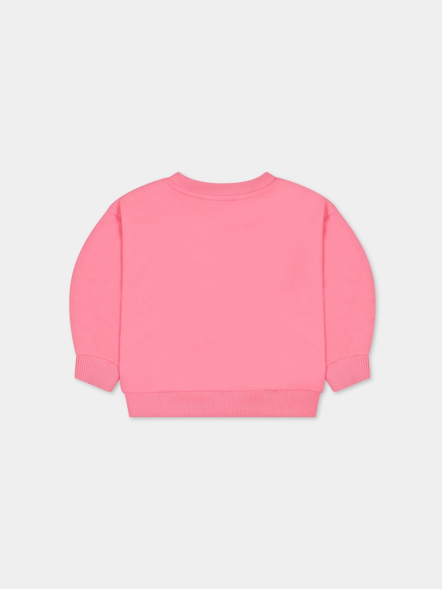 Felpa rosa per neonata con logo,Moschino Kids,MDF02Q LDA00 51470
