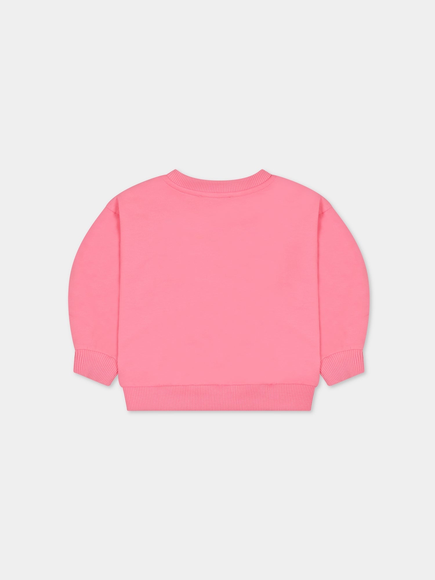 Felpa rosa per neonata con logo,Moschino Kids,MDF02Q LDA00 51470