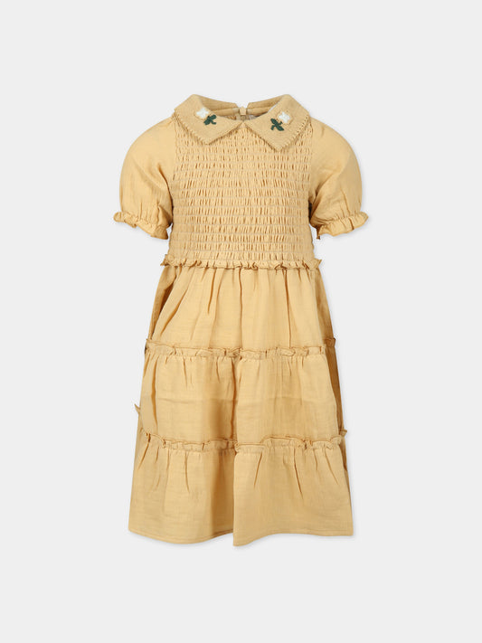 Vestito giallo per bambina con fiori,Coco Au Lait,14COCO1158