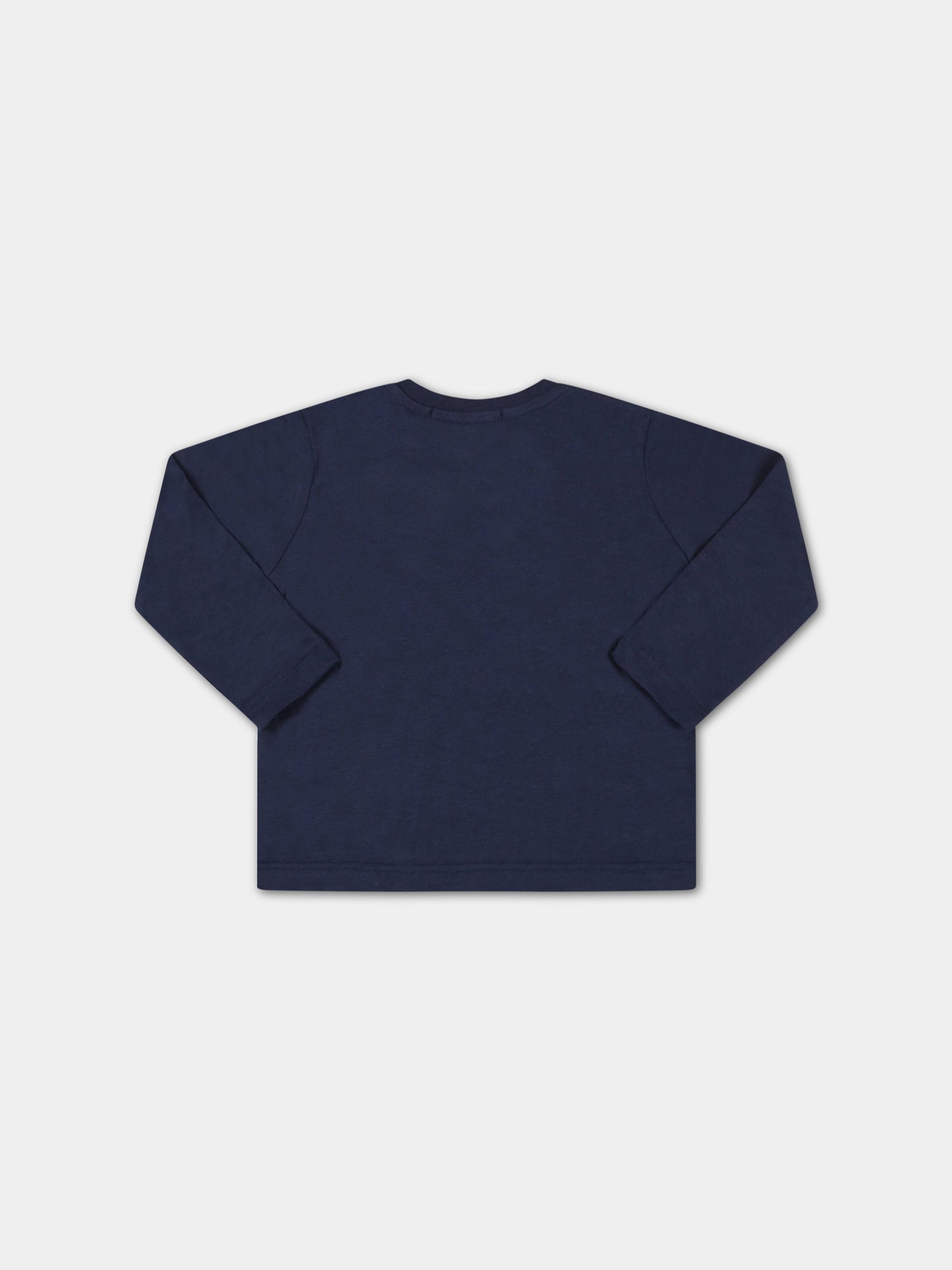 T-shirt blu per neonati con logo bianco,Msgm Kids,MS029103 160