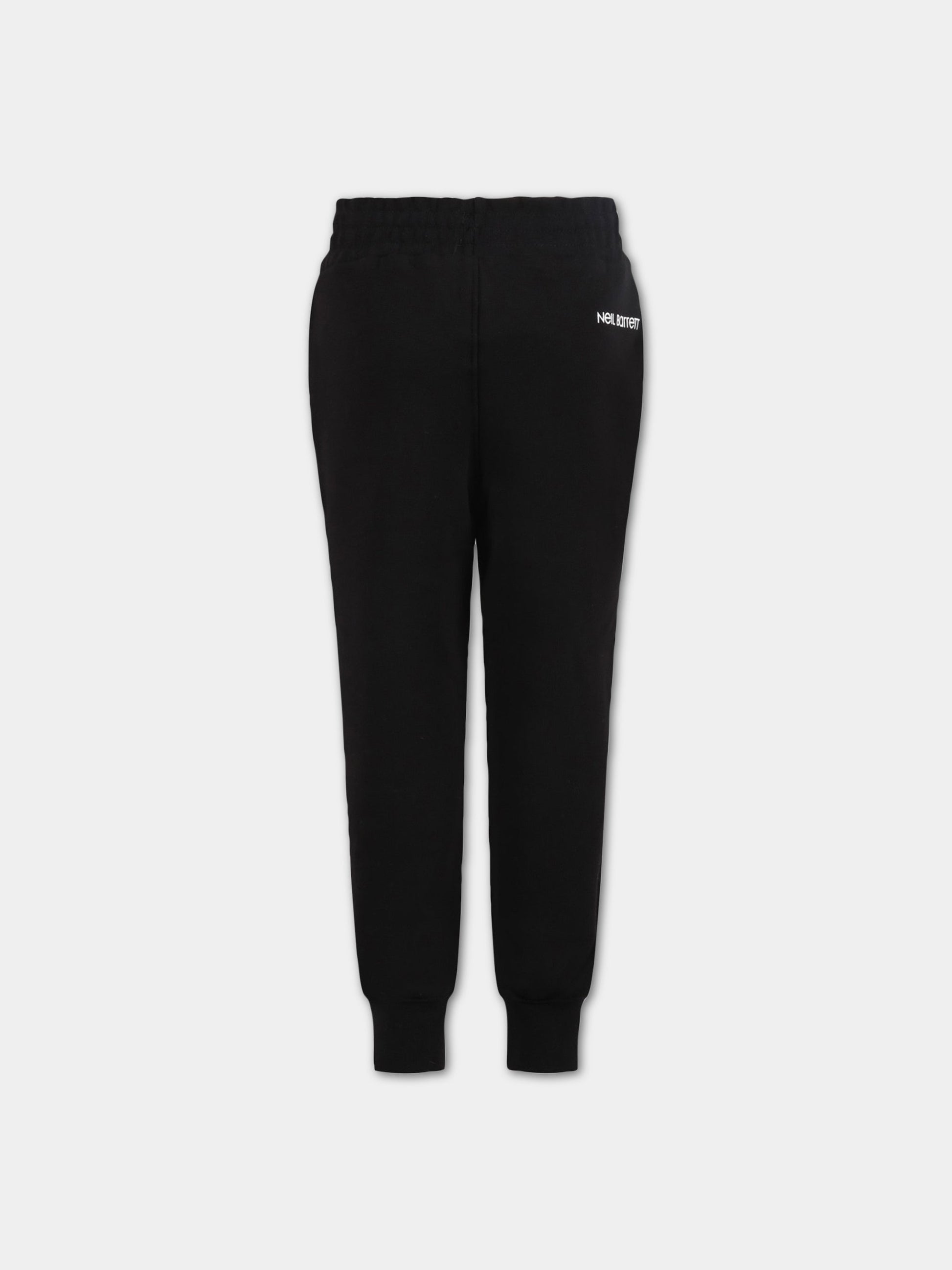 Pantaloni neri da tuta per bambino con iconici fulmini e logo,Neil Barrett Kids,032287 110/09