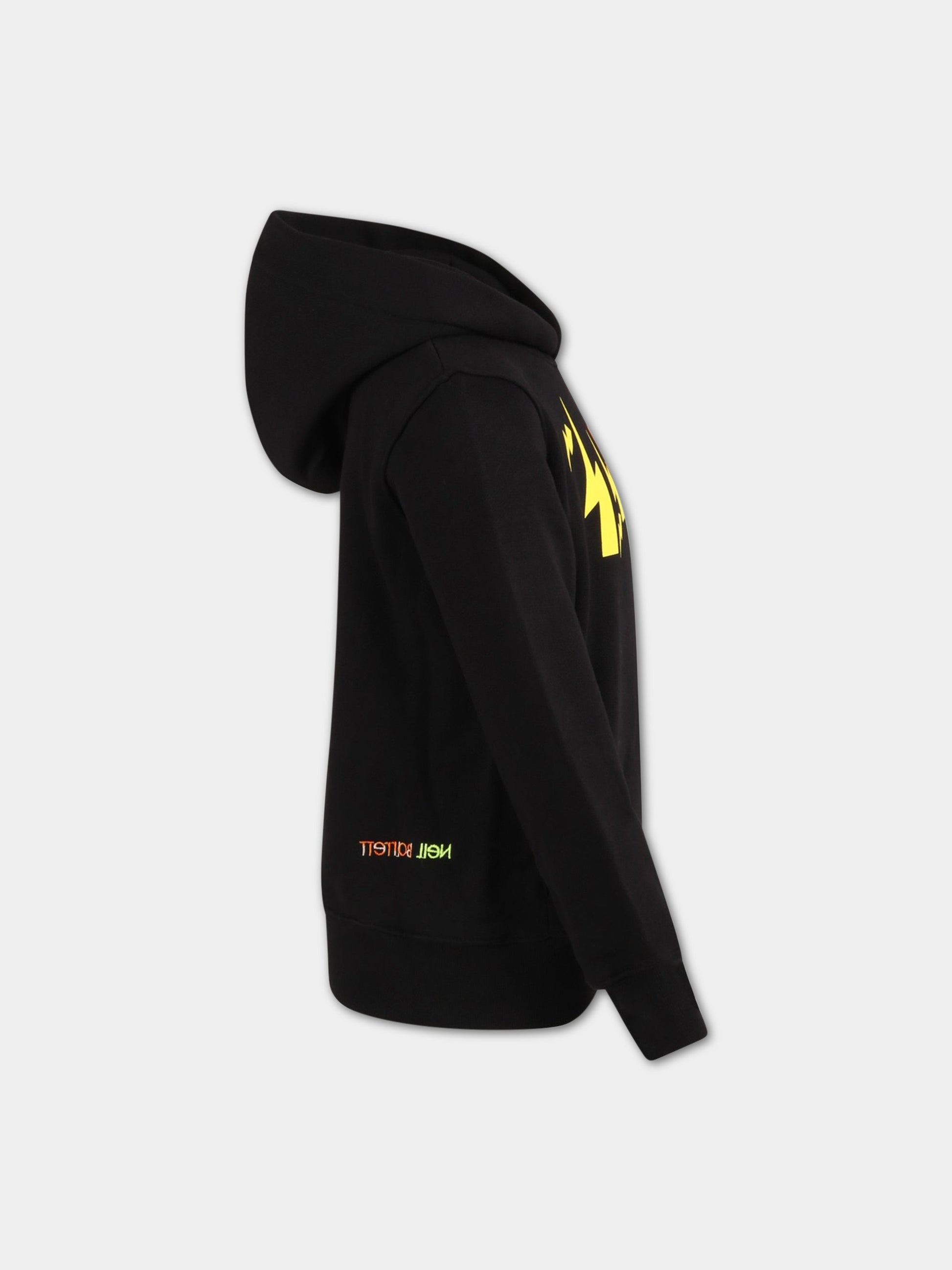 Felpa nera per bambini con iconici fulmini,Neil Barrett Kids,032249 110