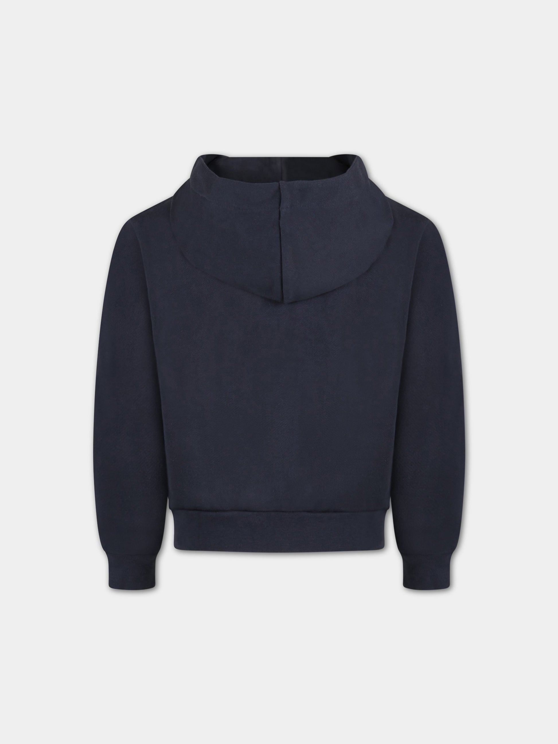 Felpa blu per bambino con D nera,Dondup Kids,DMFE78 KD001 4001