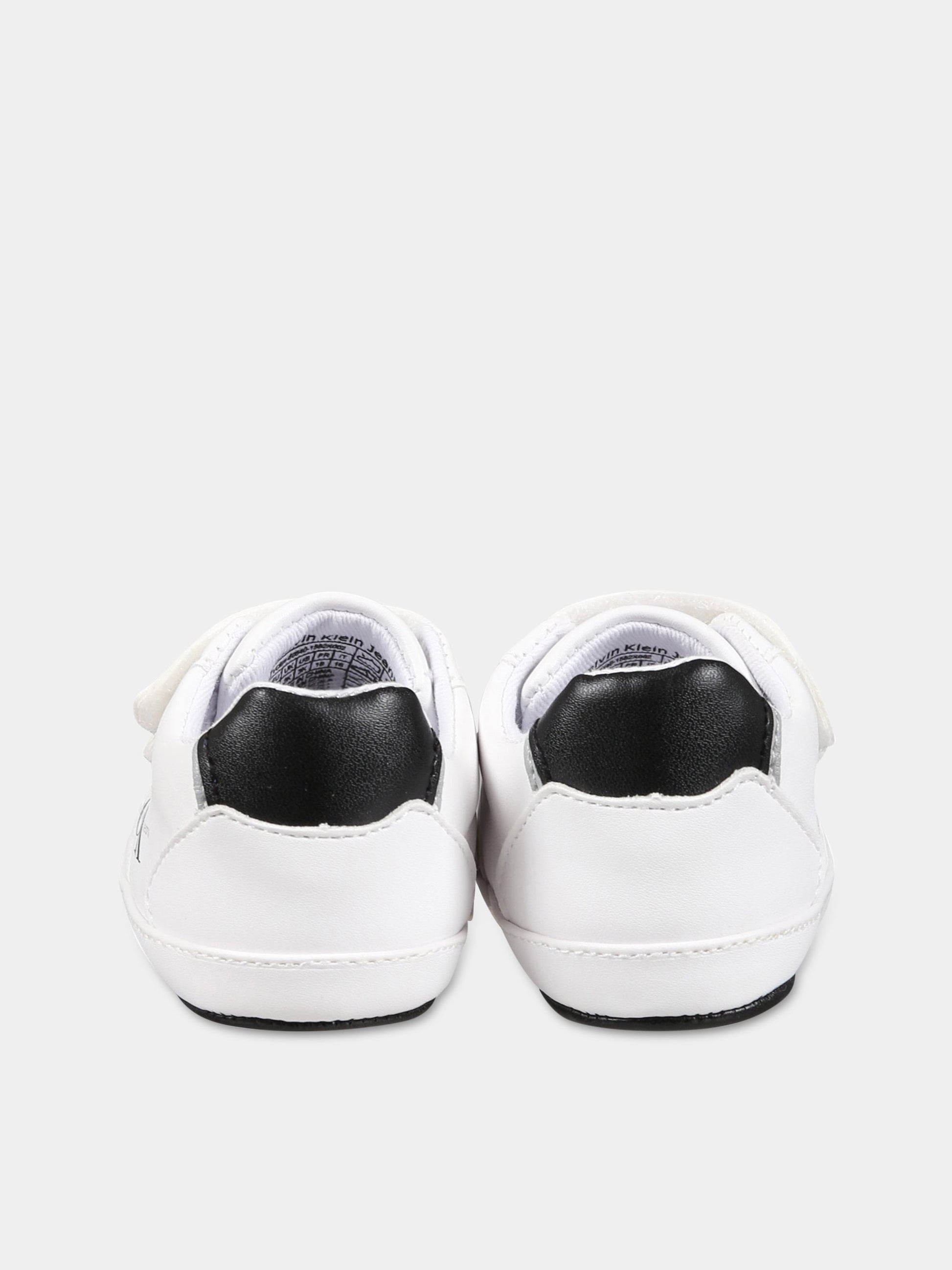 Sneakers bianche per neonati con logo,Calvin Klein Kids,V0B4 80540 1582X002