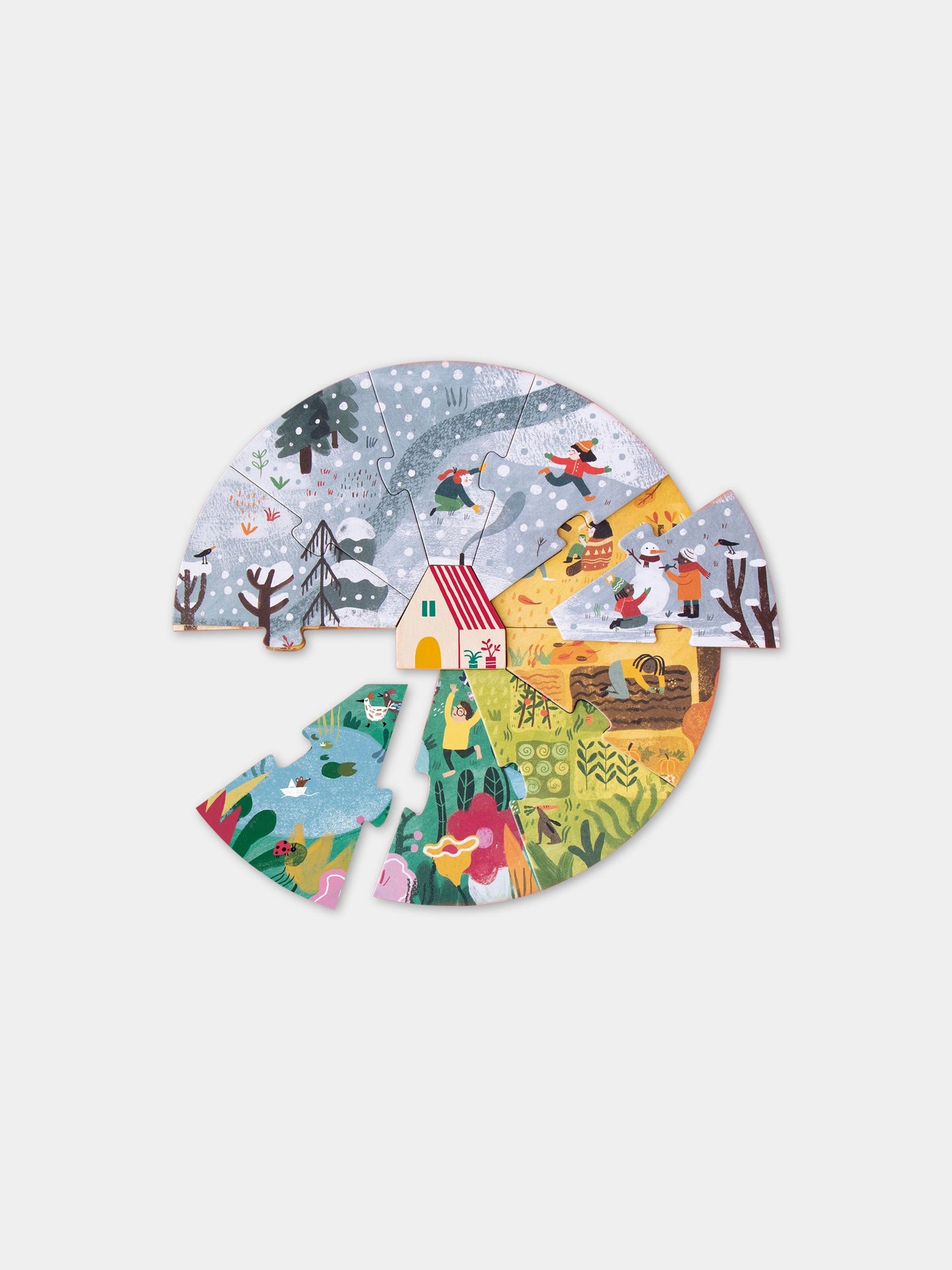 Set multicolor di puzzle per bambini con stagioni,Londji,PZ587U