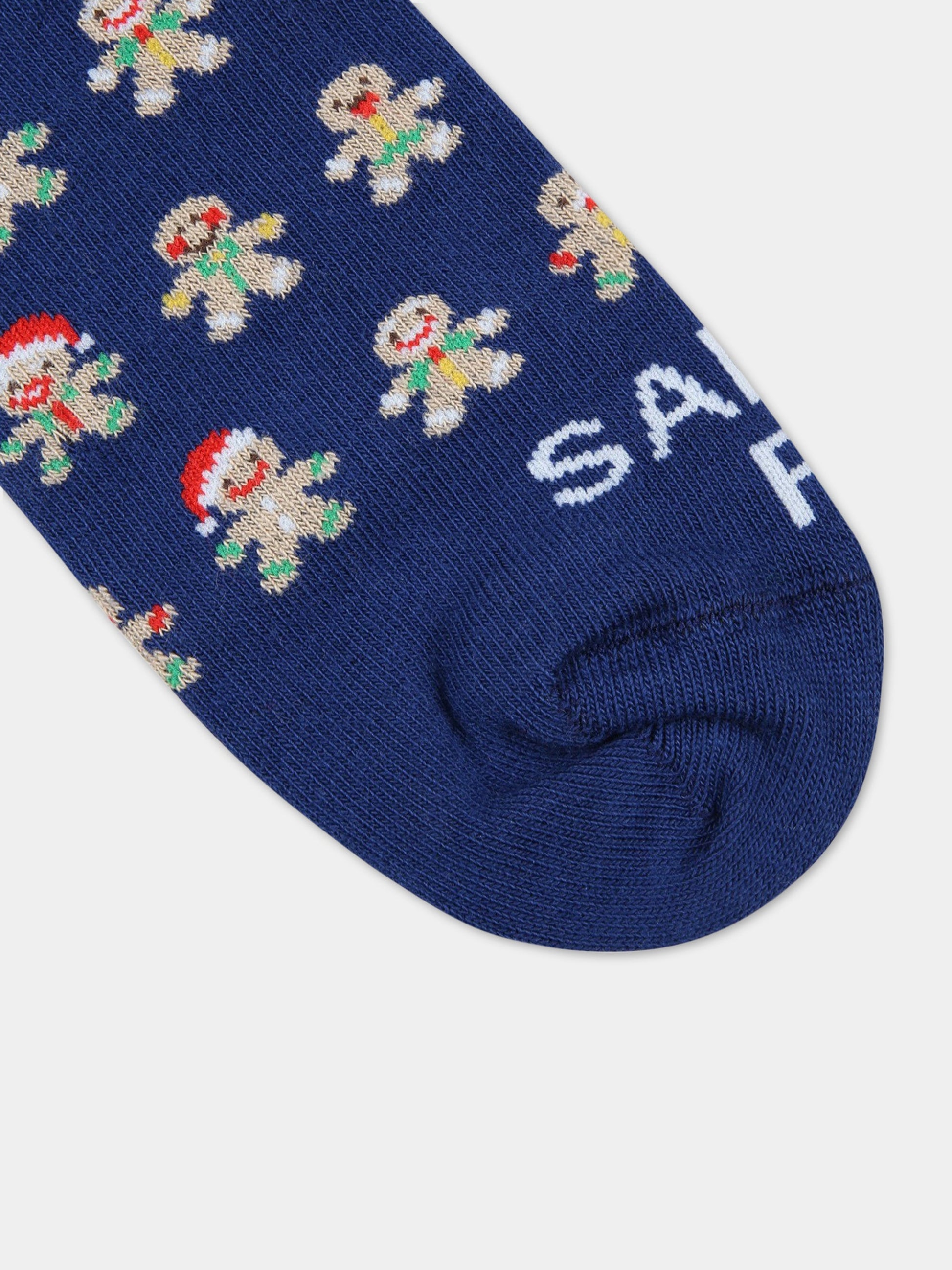 Calze blu per bambini con Zenzy natalizio,Mc2 Saint Barth,SOX0002 00068C