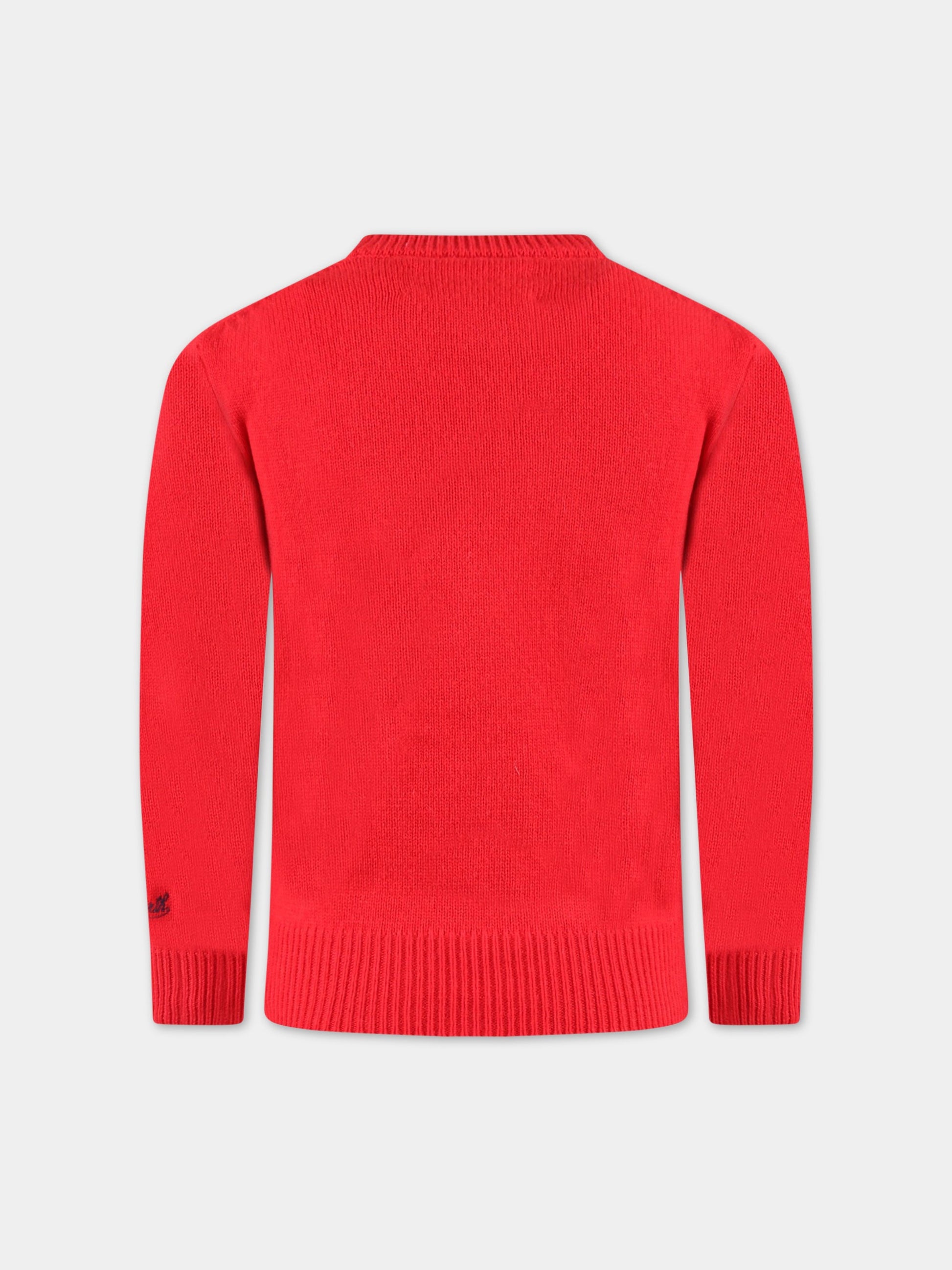 Maglione rosso per bambino con Snoopy e pacco regalo,Mc2 Saint Barth,DOU0001 SNGI41