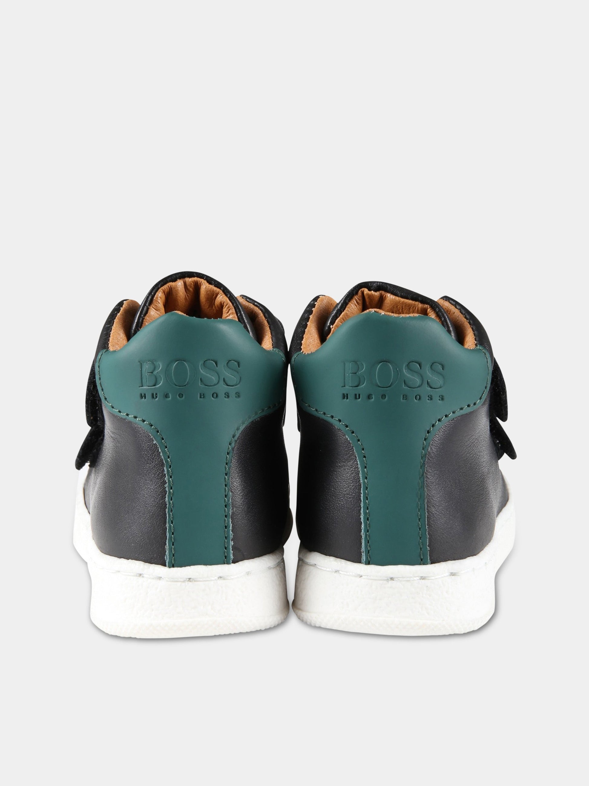 Sneakers nere alte per bambino con logo bianco,Hugo Boss,J09163 09B