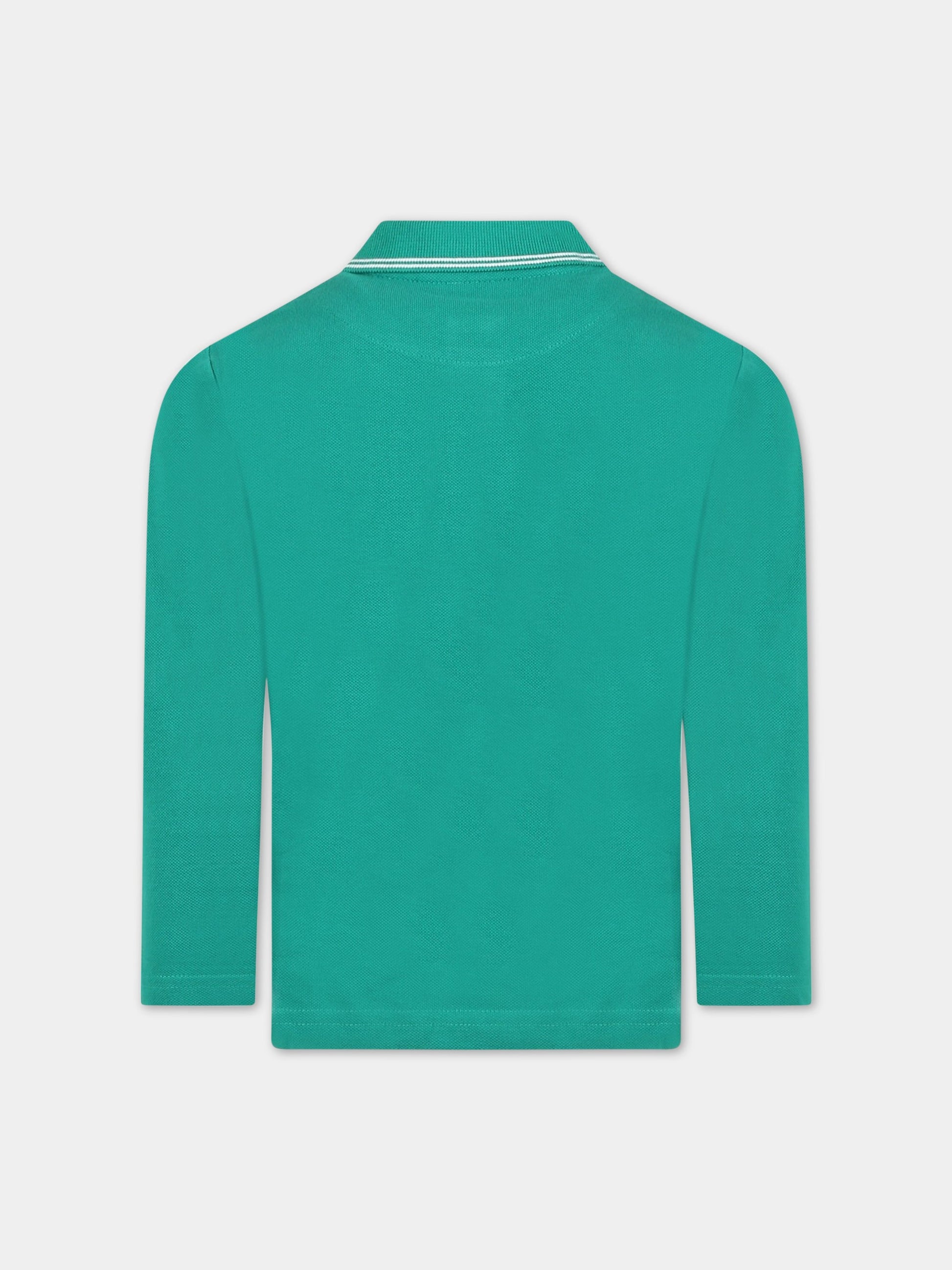 Polo verde per bambino con logo,Hugo Boss,J25L79 712