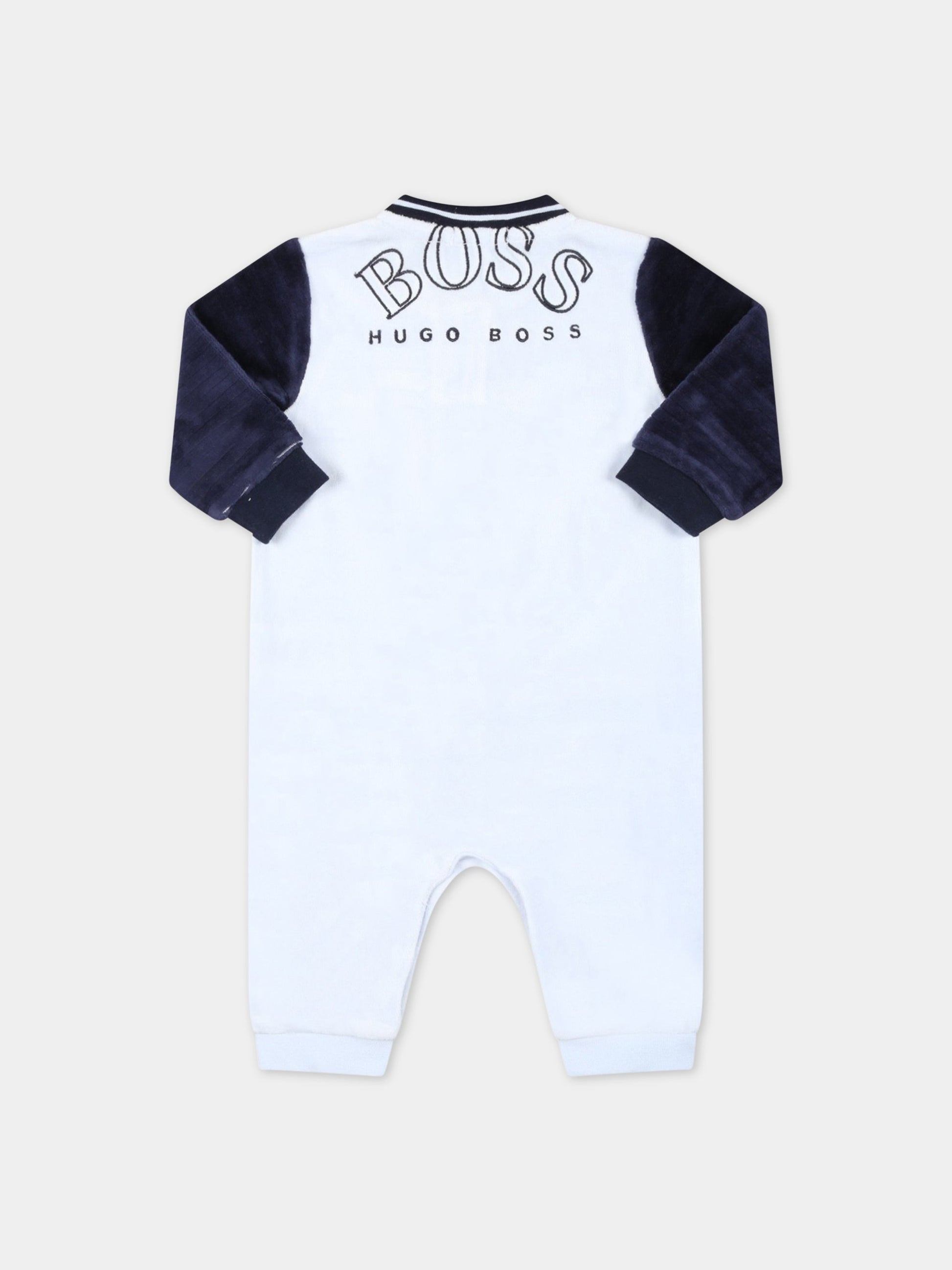 Tutina celeste per neonato con logo ricamato,Hugo Boss,J94293 771