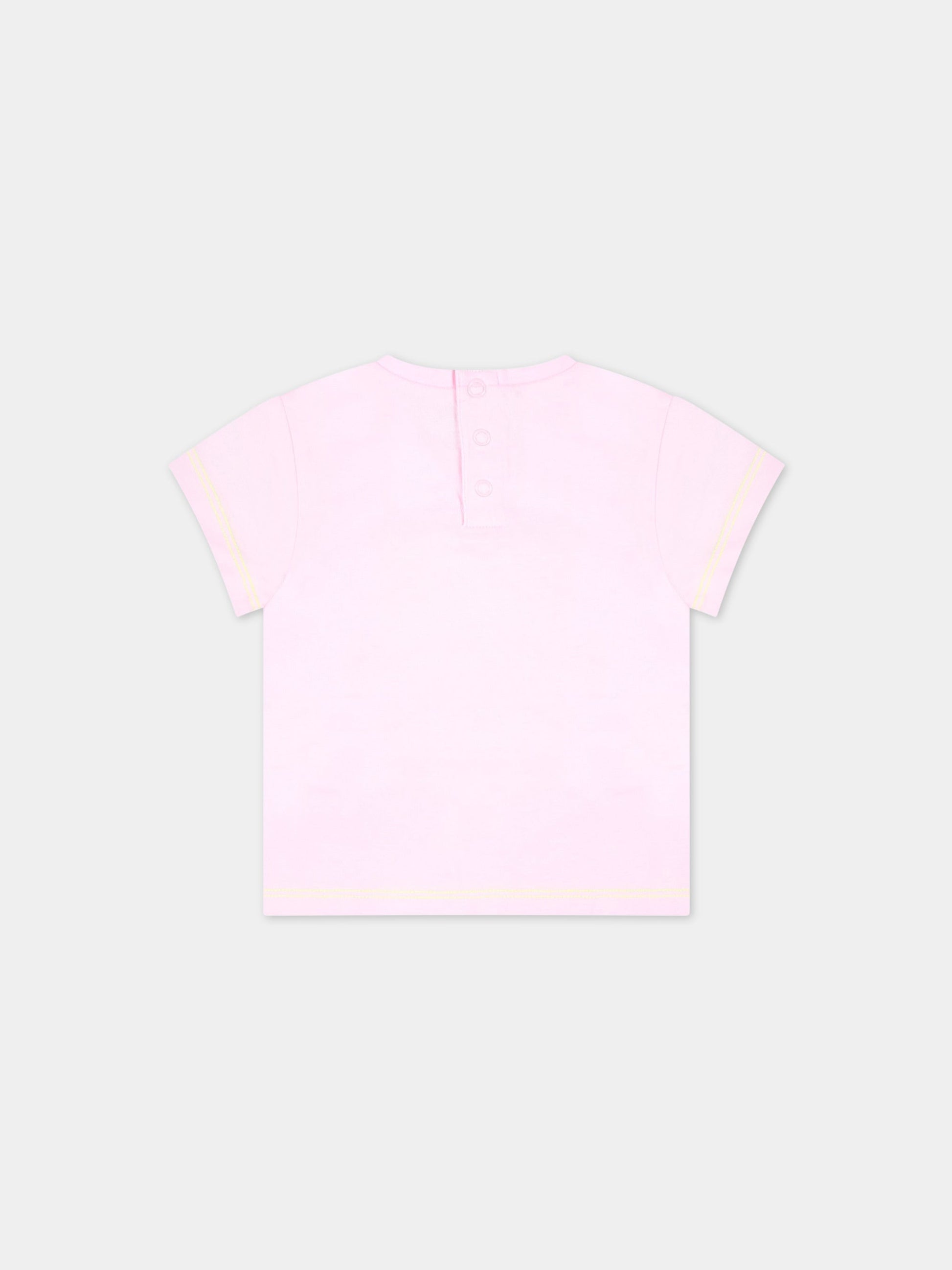 T-shirt rosa per neonata con fenicottero,Billieblush,U05372 464