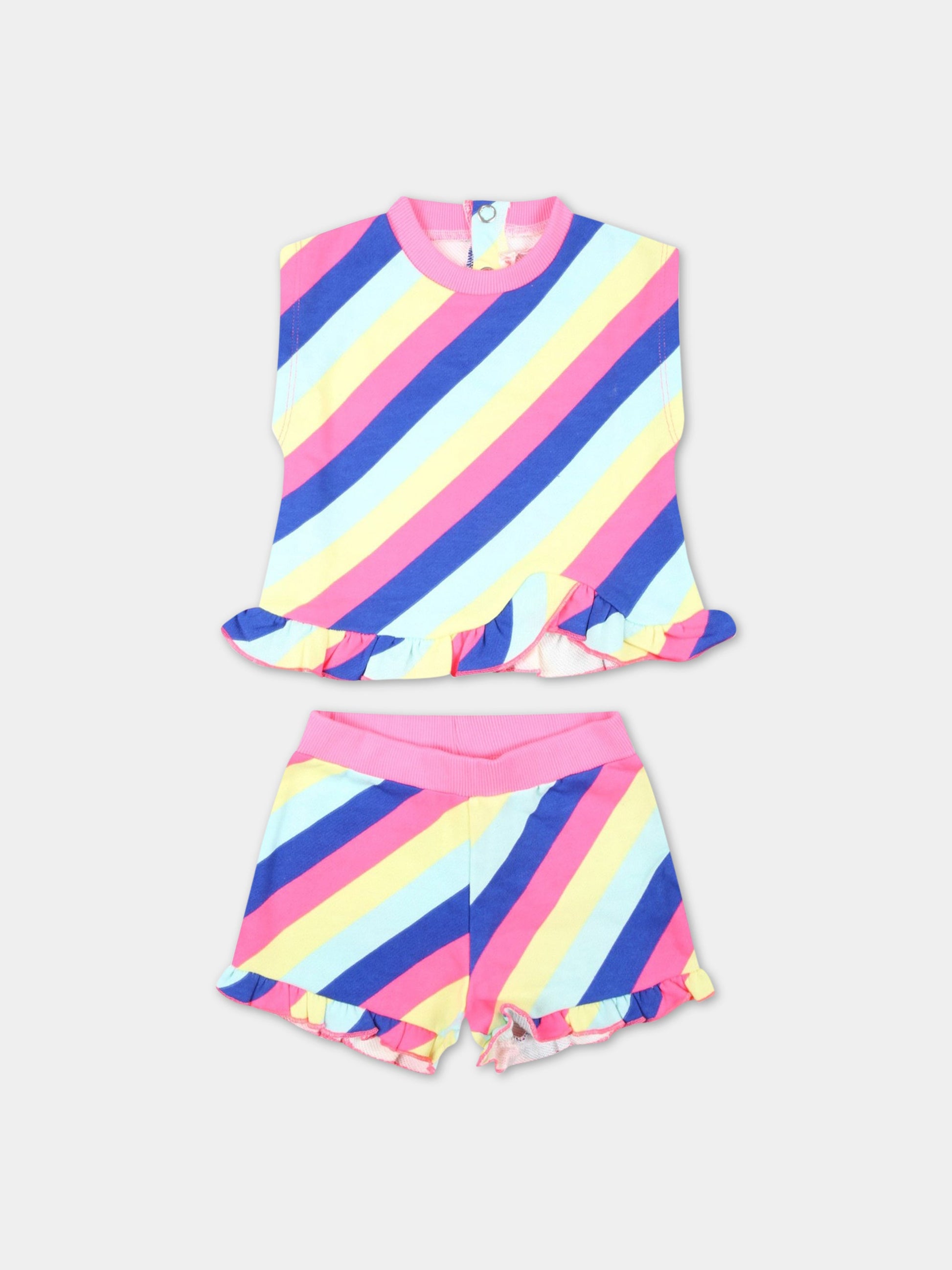 Completo multicolor per neonata con rouches,Billieblush,U08095 Z41