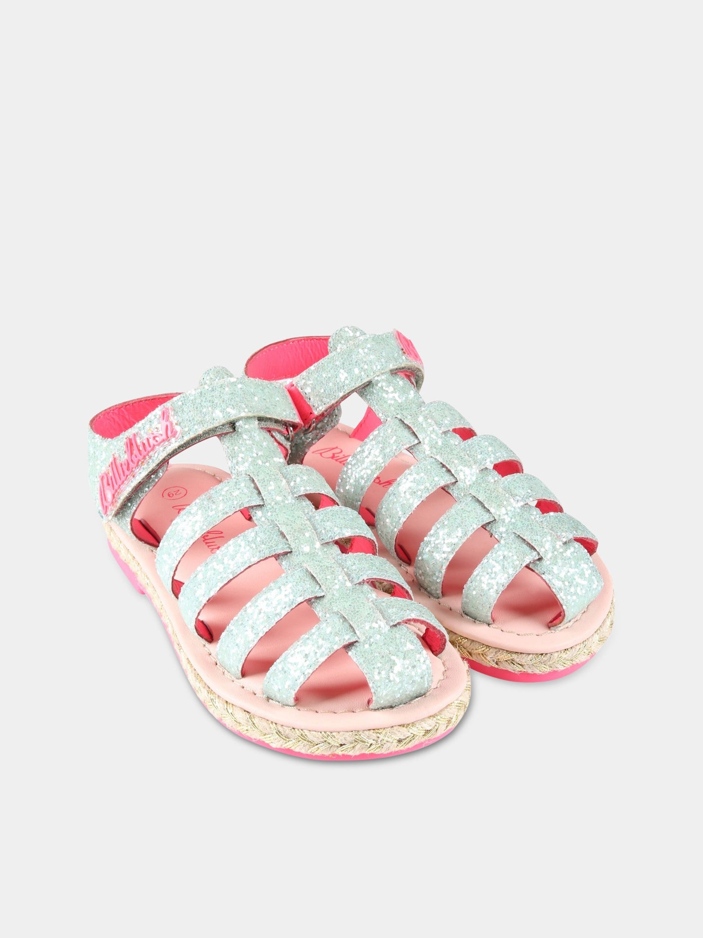 Sandali multicolor per bambina con logo rosa,Billieblush,U19310 768