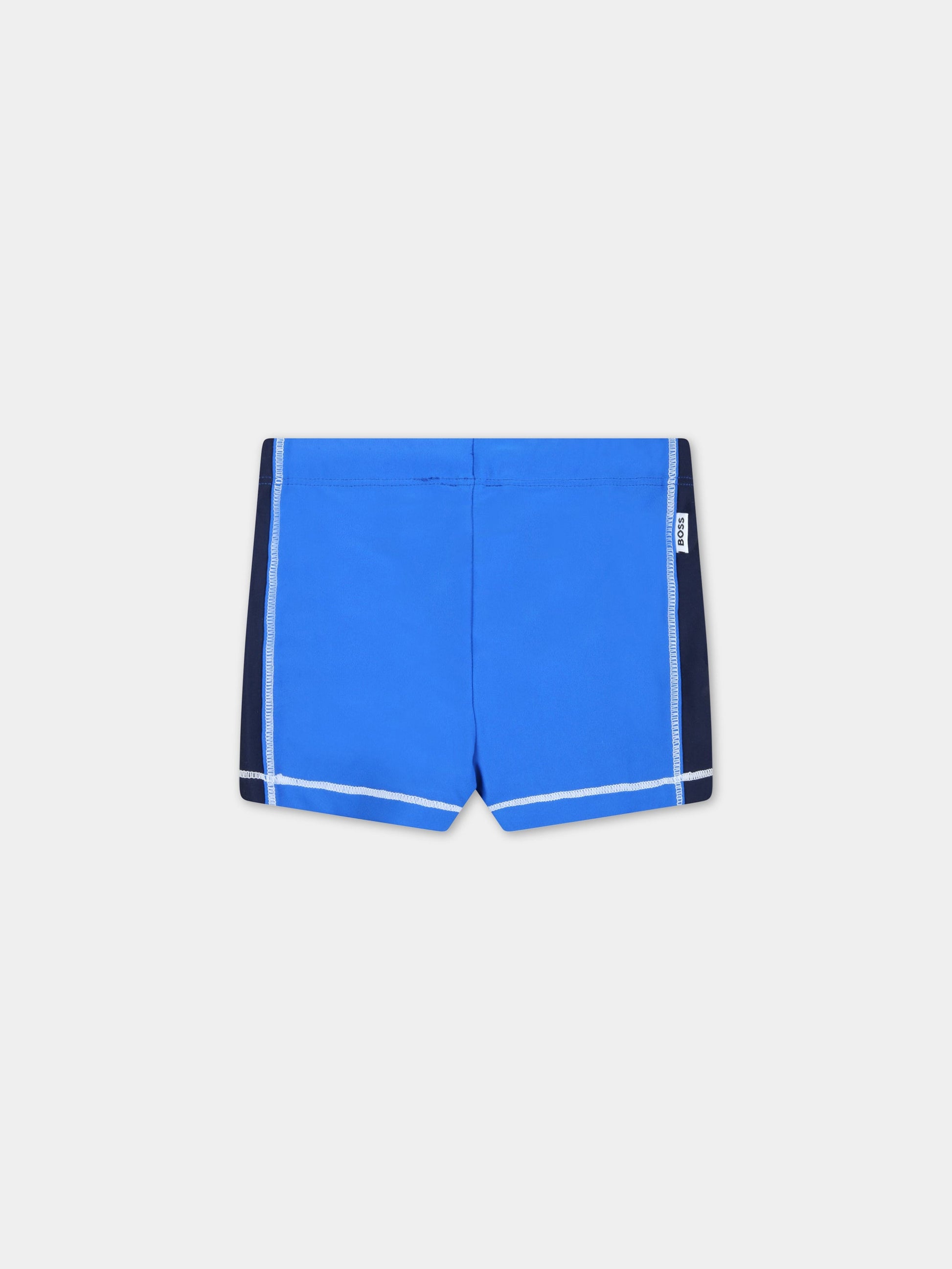 Boxer-mare azzurri per neonato con logo bianco,Hugo Boss,J04441 871