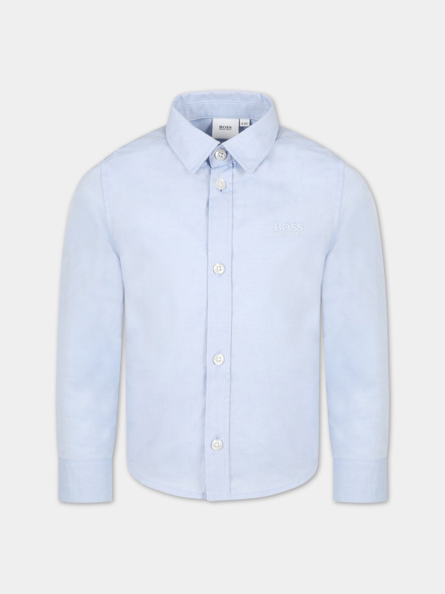 Camicia celeste per bambino con logo,Hugo Boss,J25N62 77D