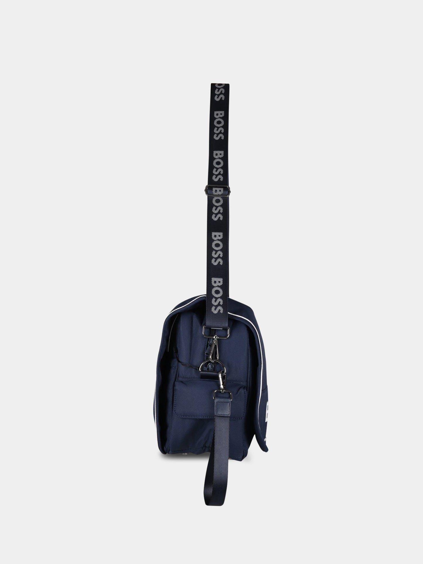 Borsa-mamma blu per neonato con patch logato,Hugo Boss,J90253 849