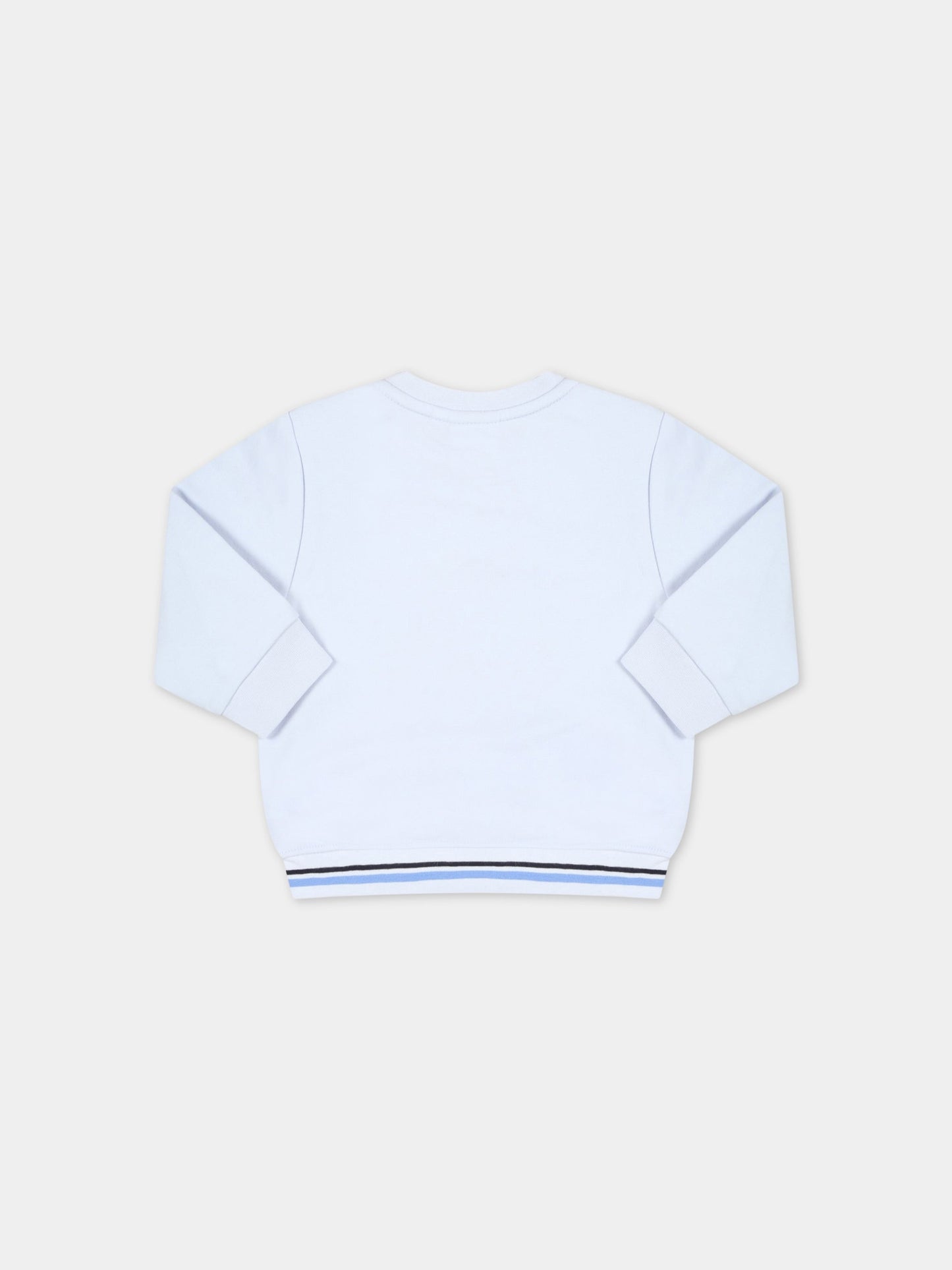 Felpa celeste per neonato con logo,Hugo Boss,J95332 849